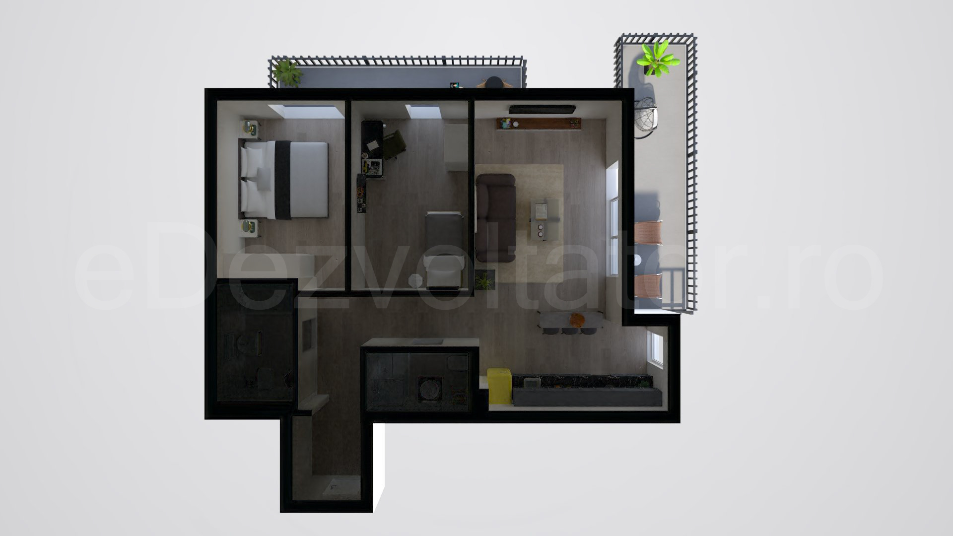 Simulare iluminat natural  Apartament 3 Camere 89mp Triama Residence