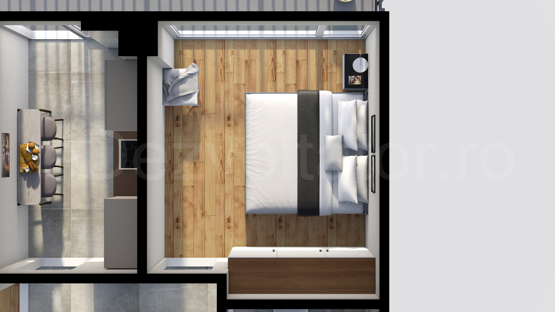 Păreri spațiu dormitor principal Apartament 2 camere 65 mp Atria Urban Resort