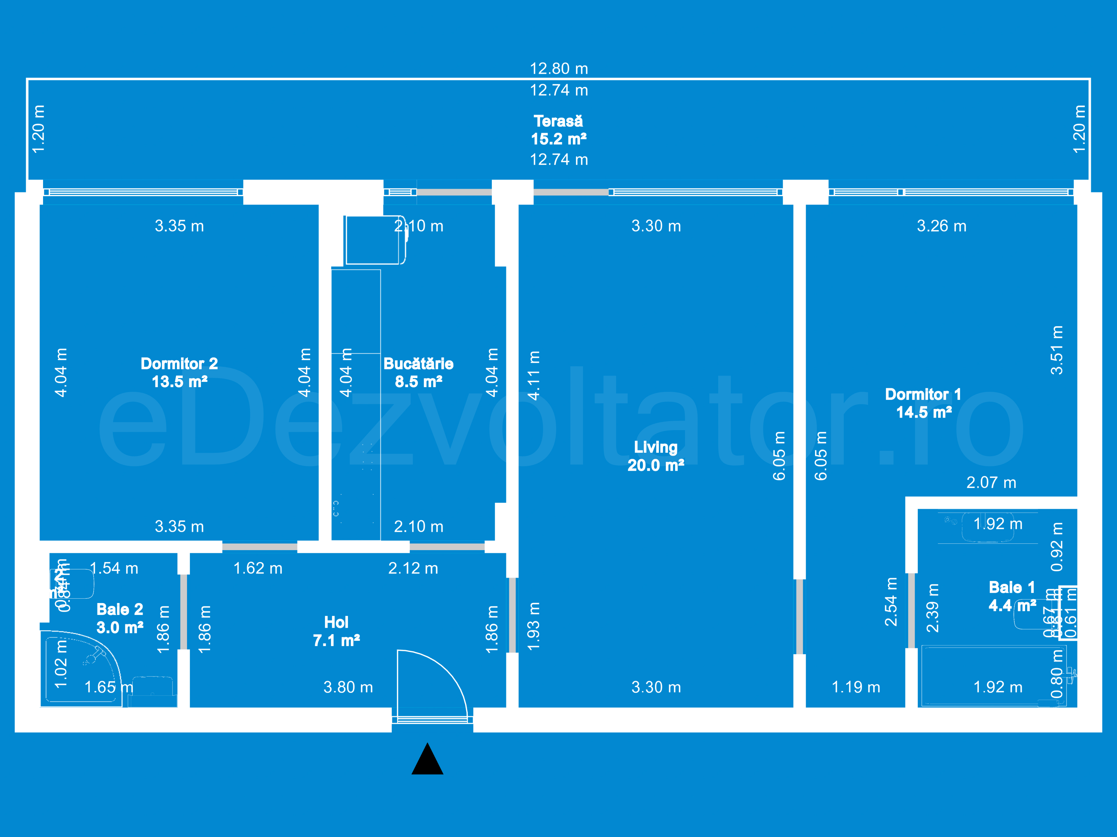 Desen Tehnic Apartament 3 camere 87 mp Atria Urban Resort