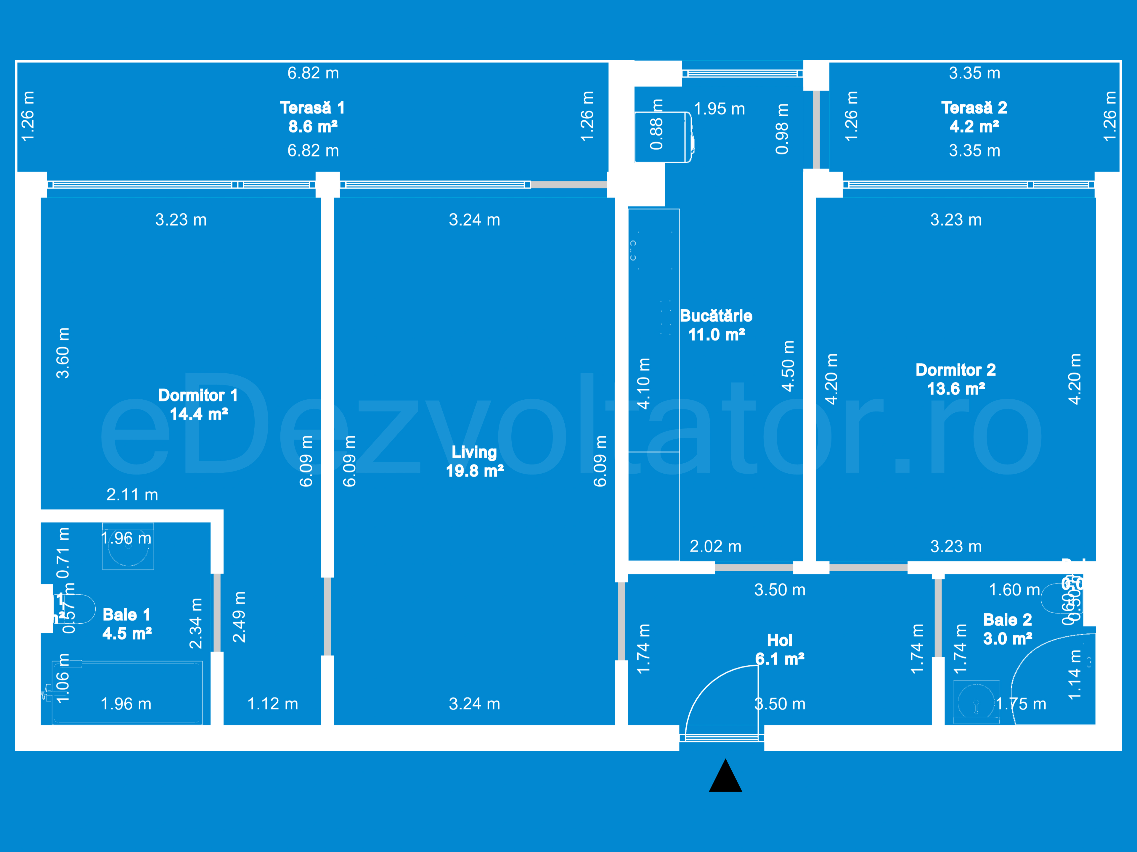 Desen Tehnic Apartament 3 camere 86 mp Atria Urban Resort