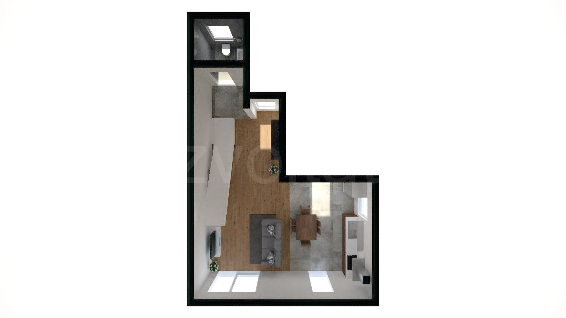 Simulare iluminat natural parter Casă individuală cu un etaj și mansardă 162 mp Fairmont Residence