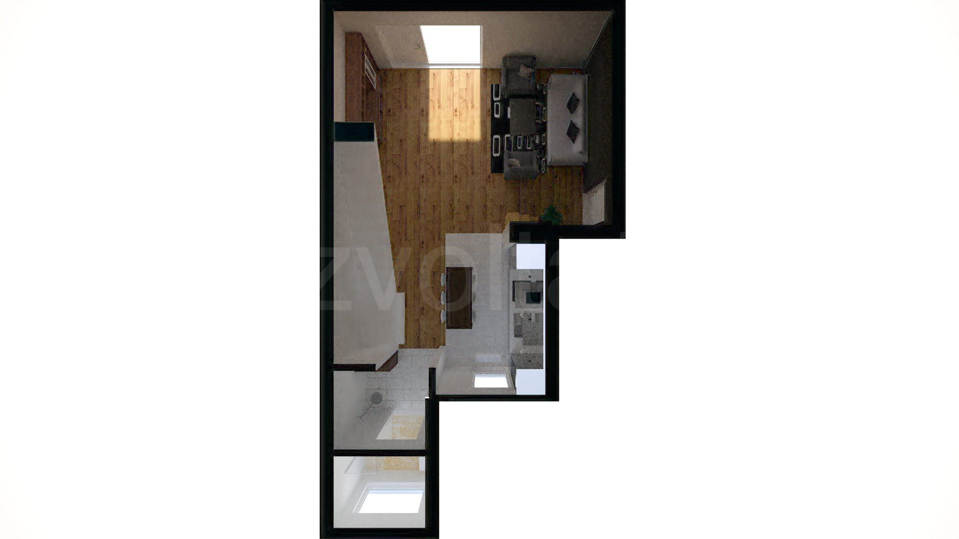 Simulare iluminat natural parter Casă individuală cu un etaj și mansardă 163 mp Fairmont Residence