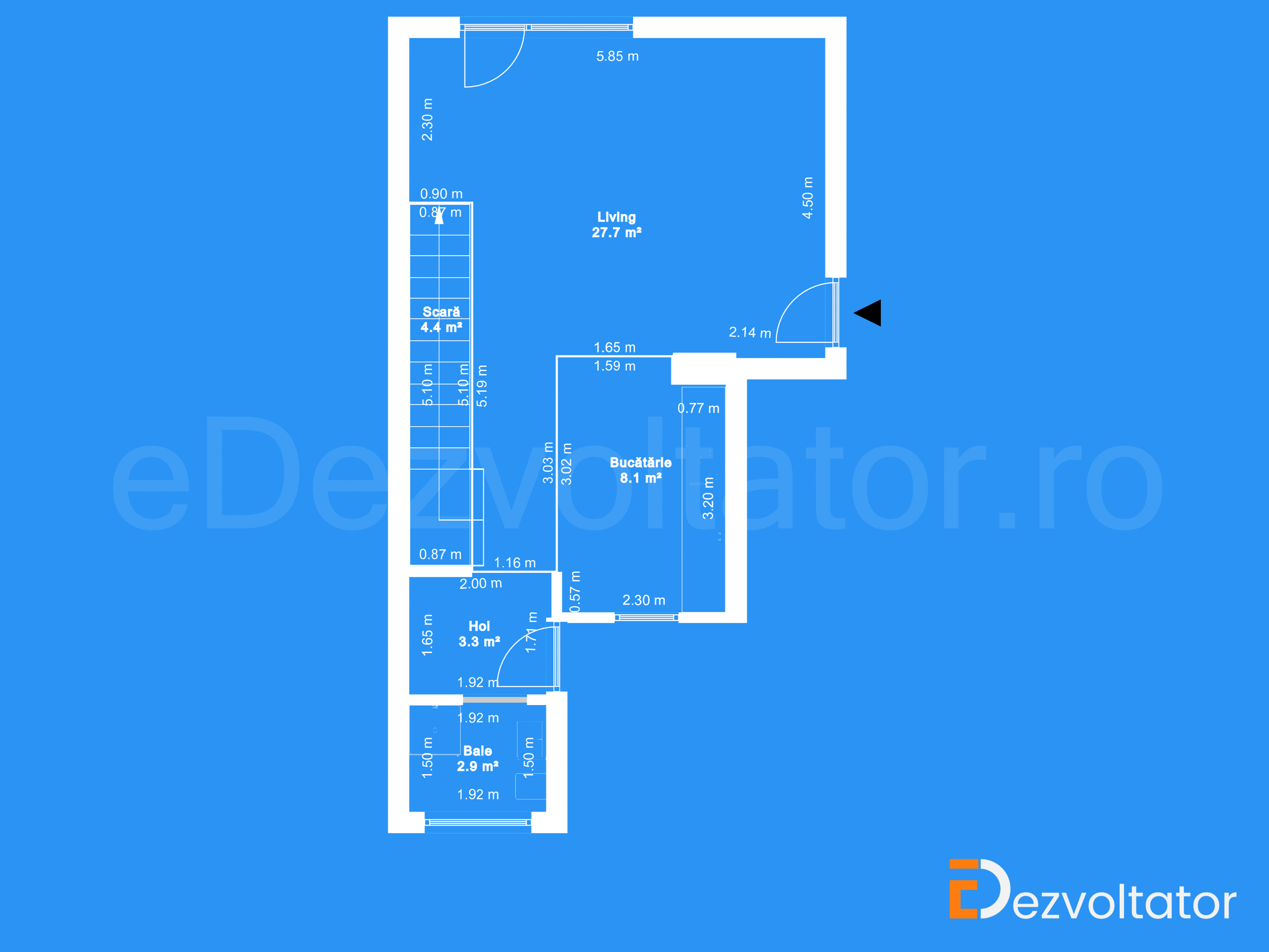 Desen Tehnic Casă individuală cu un etaj și mansardă 163 mp Fairmont Residence - parter