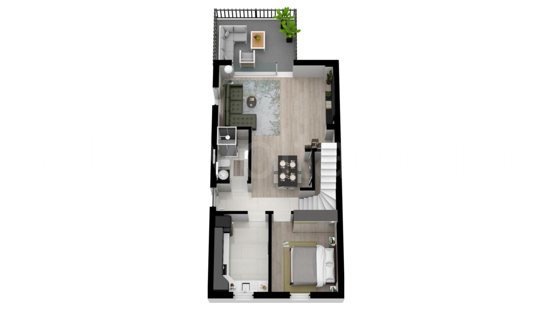 Compartimentare Nivel 1 Vila duplex cu un etaj 130 mp Libertatii Gardens