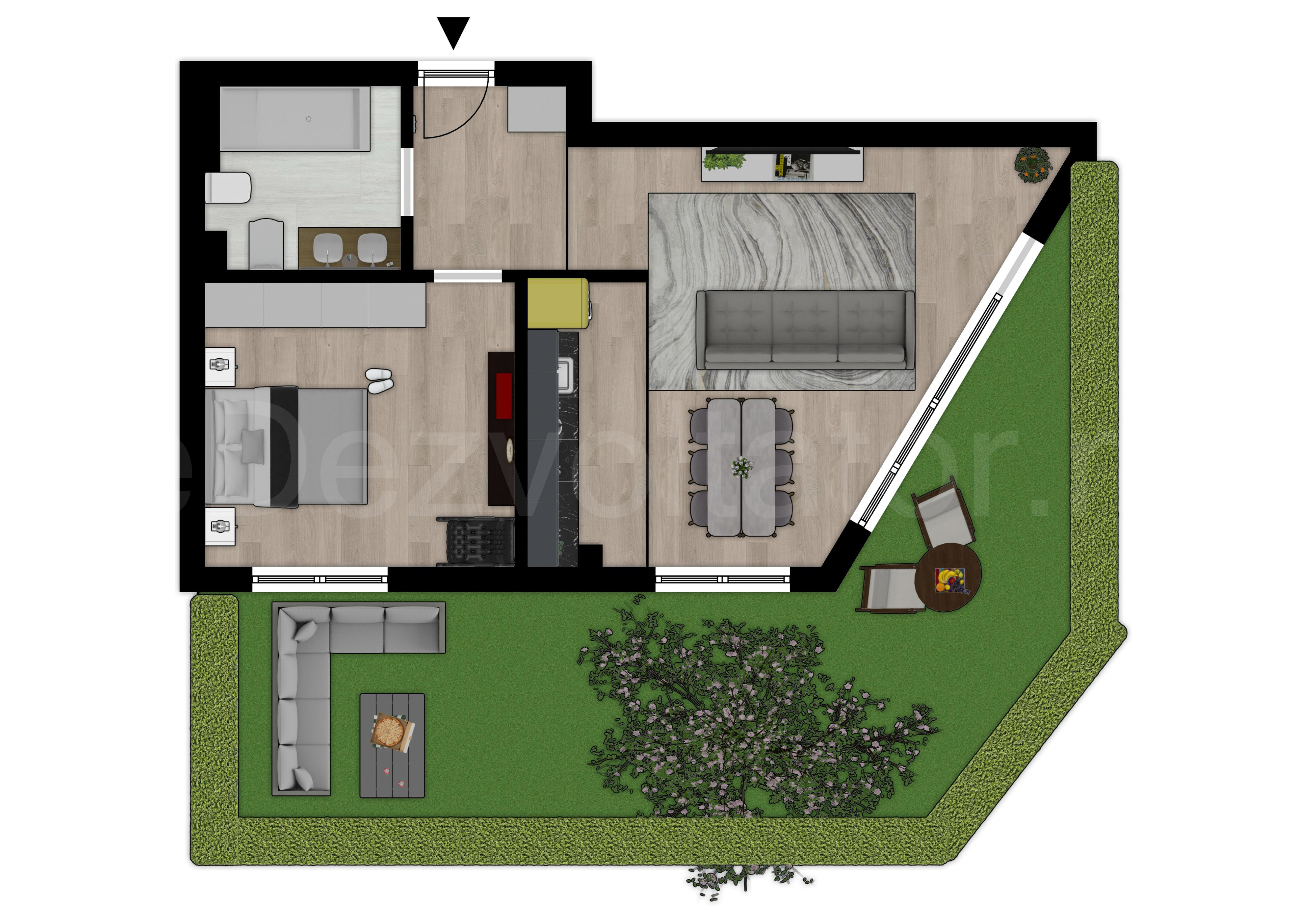 Proiecție 2D Apartament 2 Camere 83mp Lake House 2 