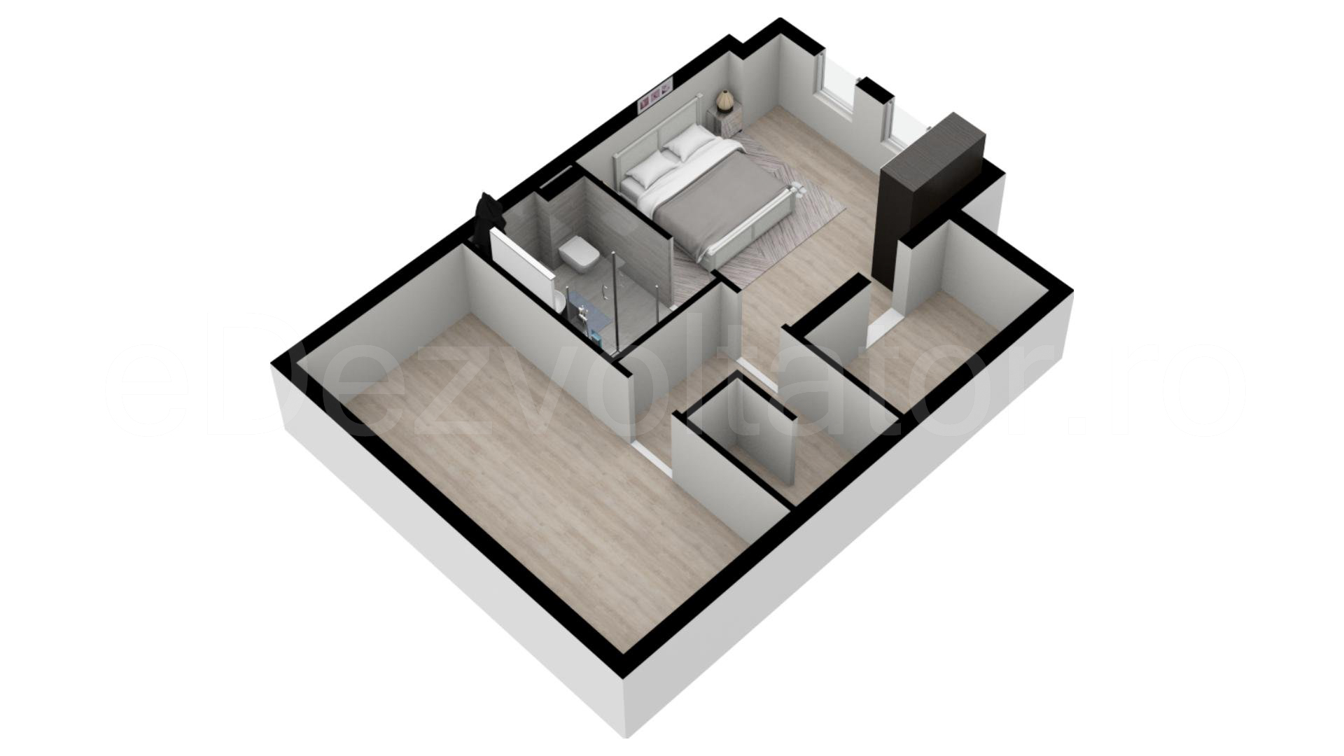 Proiecție 3D mansardă Vila duplex cu un etaj și mansardă 141 mp Doxa Gardens