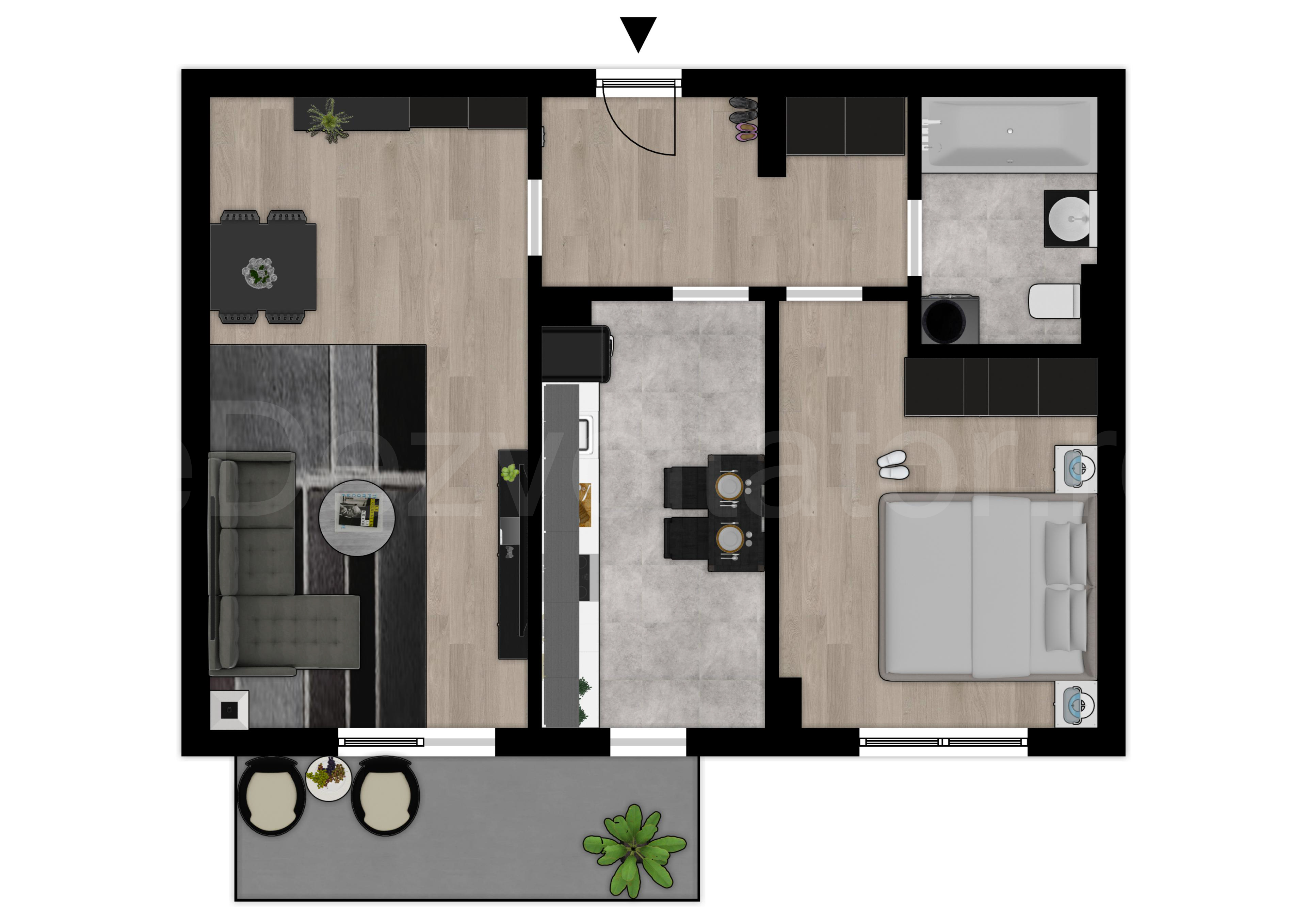 Proiecție 2D Apartament 2 camere 67 mp Astorium My Home 
