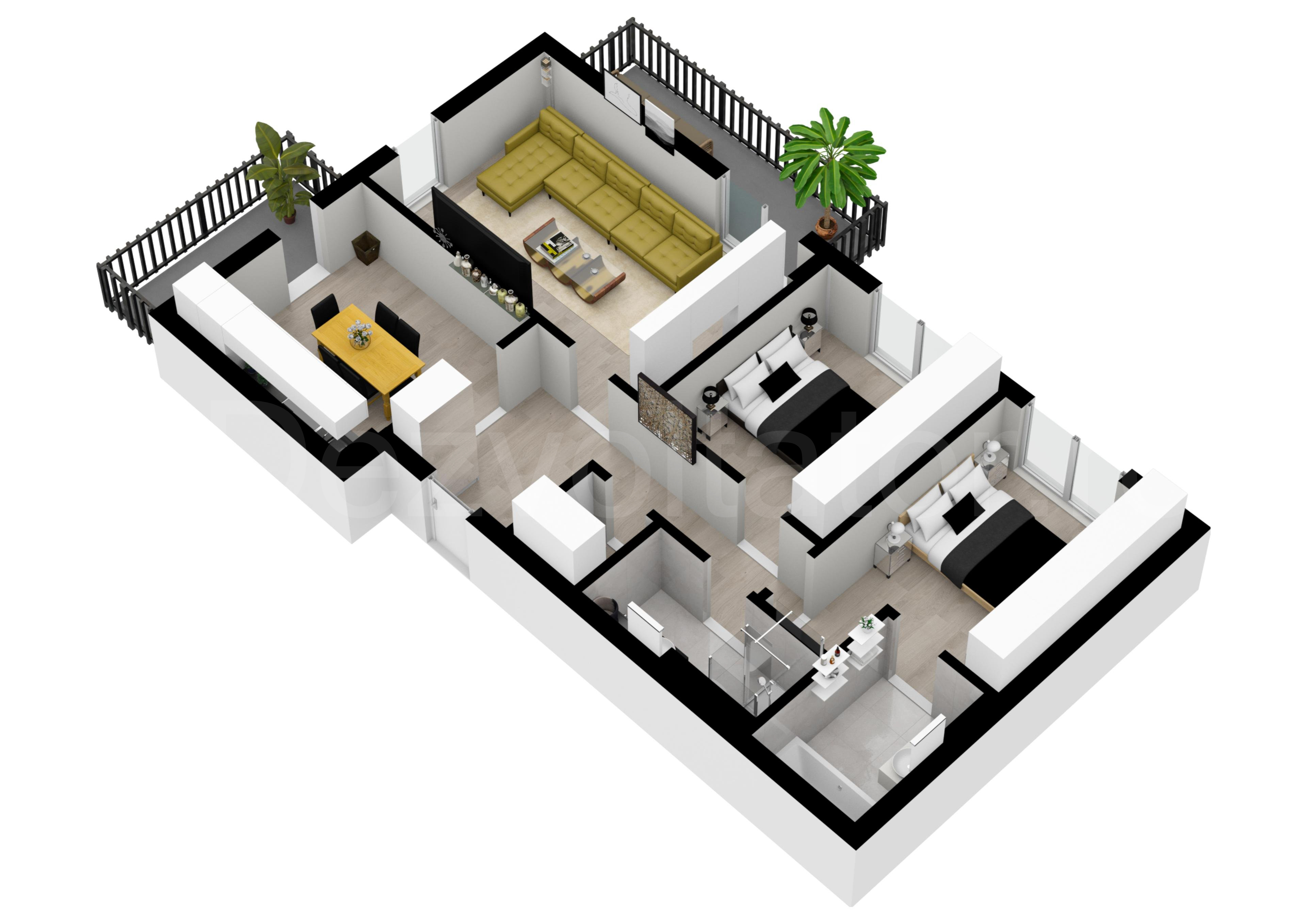 Apartament 3 Camere 94mp Astorium My Home Proiecție 3D 