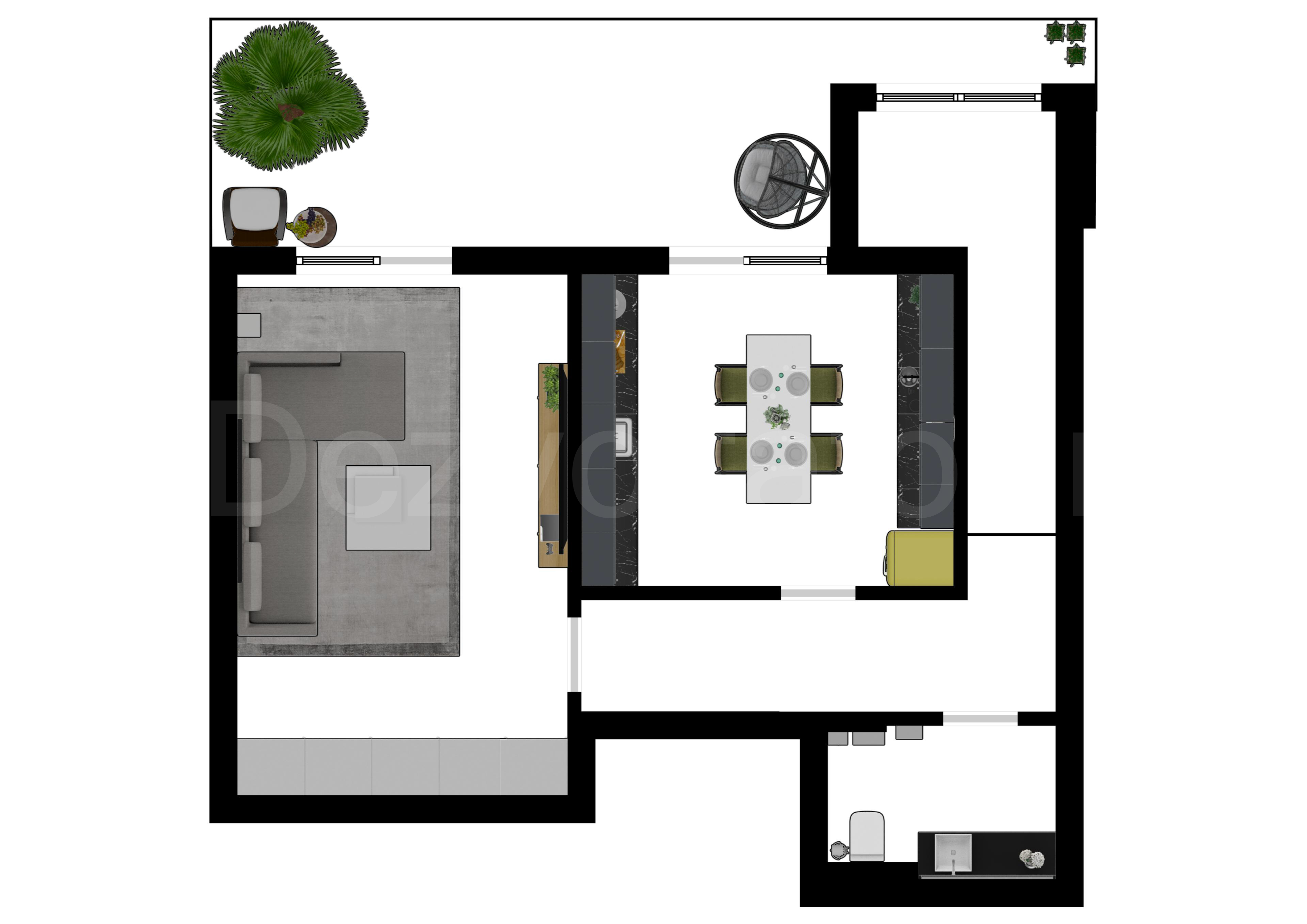 Proiecție 2D Apartament 3 camere 124 mp Astorium My Home 