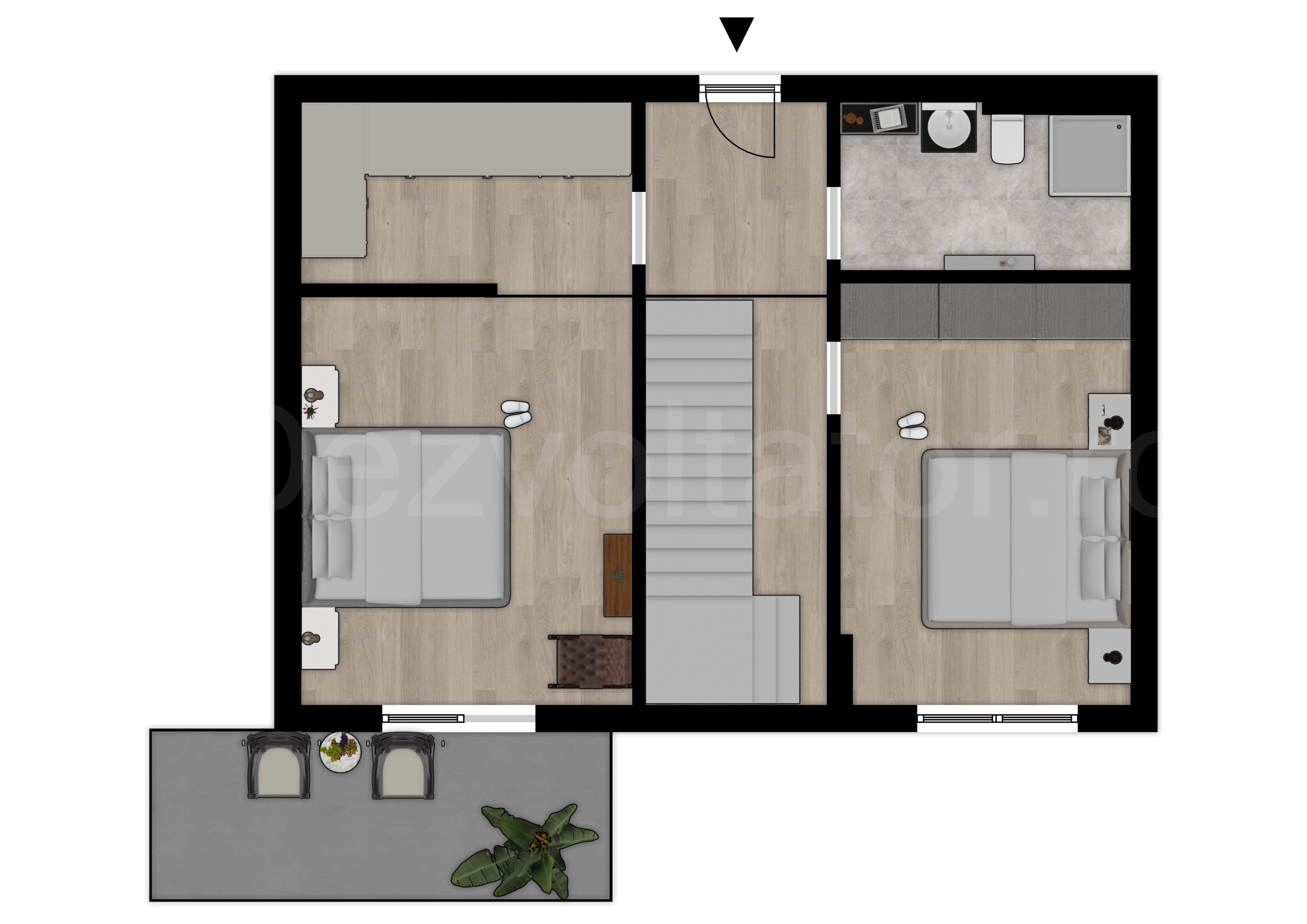 Proiecție 2D etaj 1 Apartament 4 camere 174 mp Astorium My Home