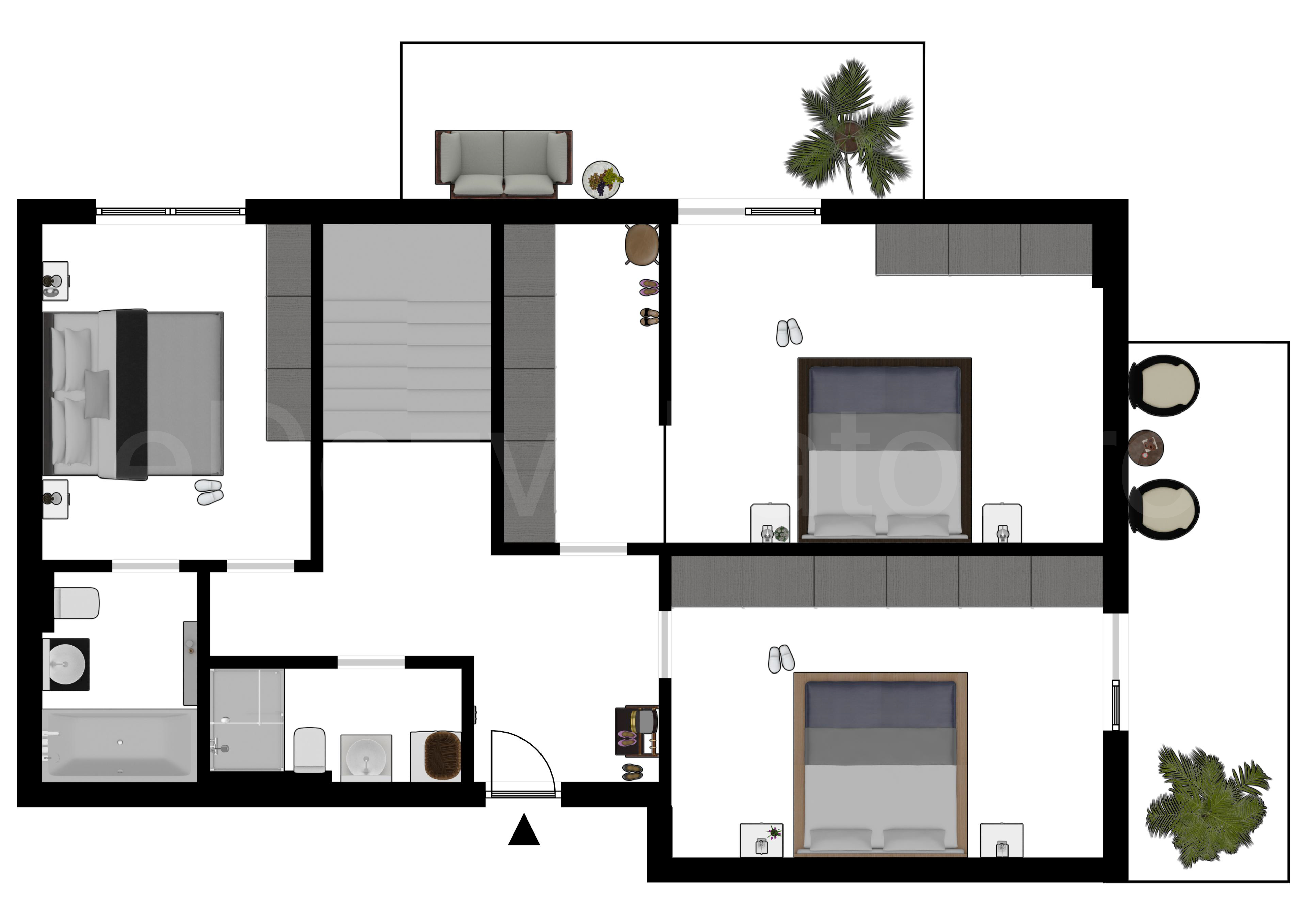 Proiecție 2D Apartament 4 camere 216 mp Astorium My Home 