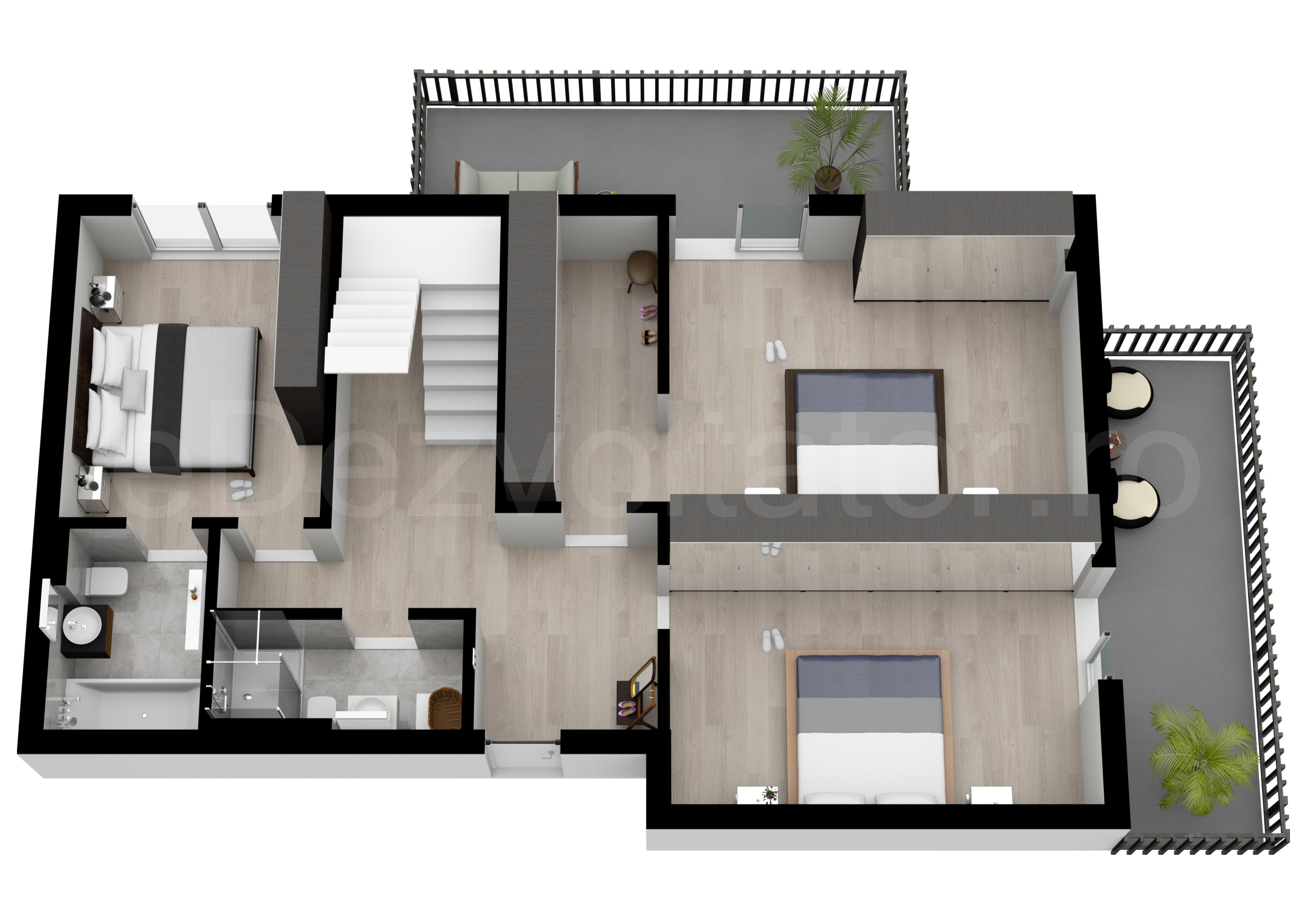 Proiecție 3D Apartament 4 camere 216 mp Astorium My Home