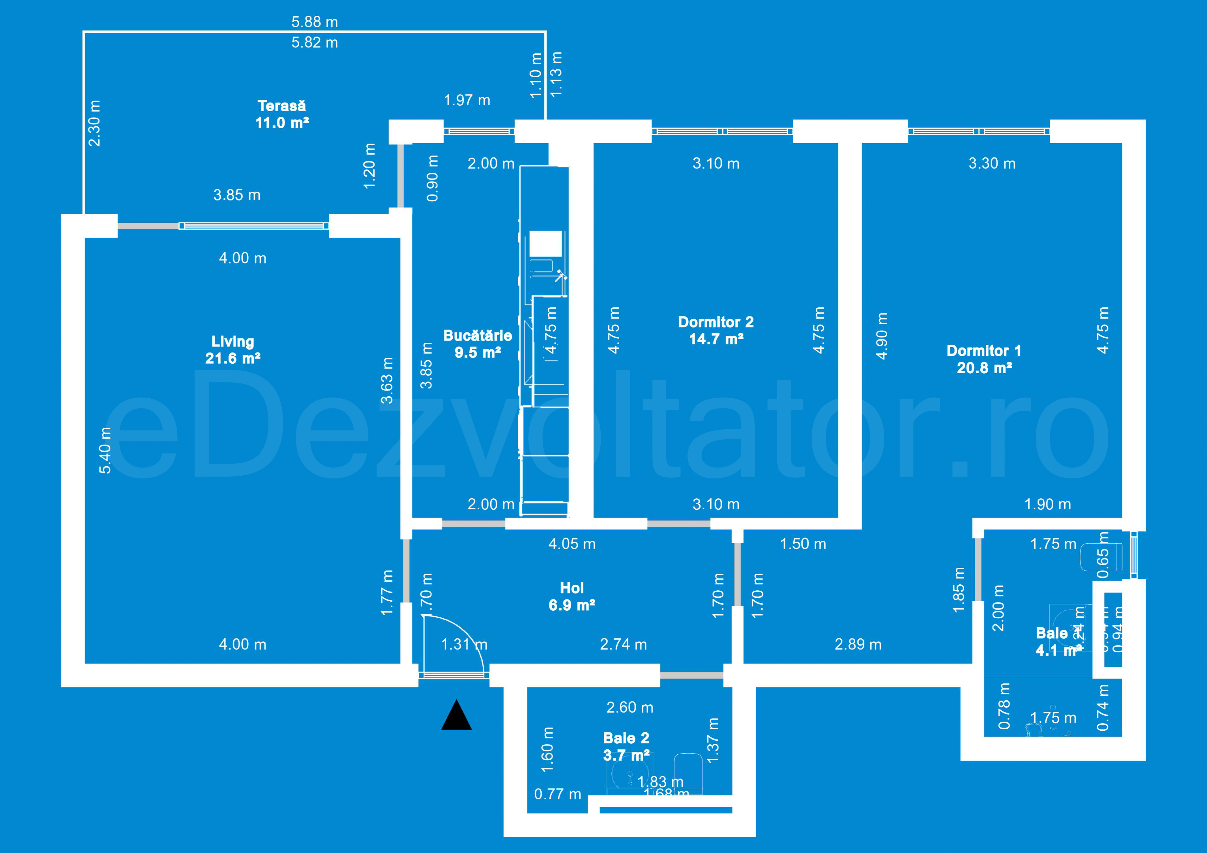 Desen Tehnic Apartament 3 Camere 93mp Nusco City