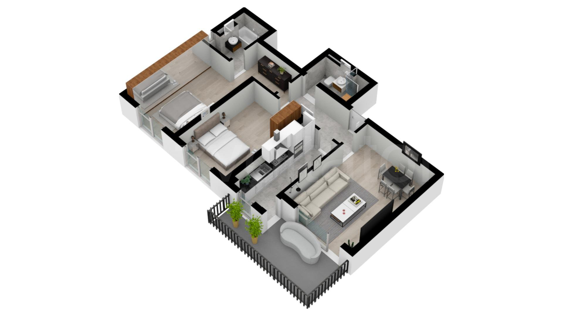Apartament 3 Camere 93mp Nusco City Proiecție 3D 