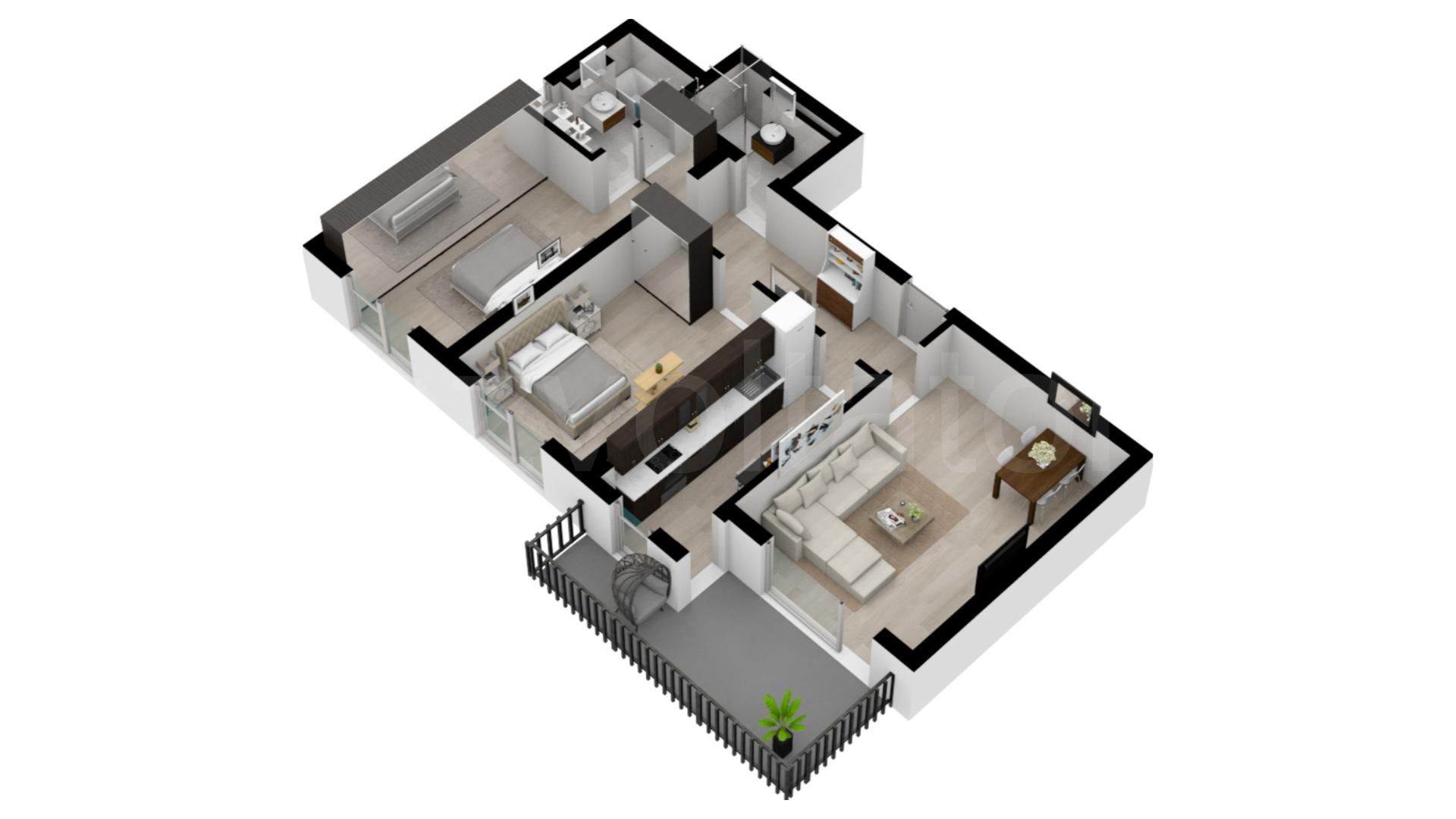Apartament 3 Camere 93mp Nusco City Proiecție 3D 