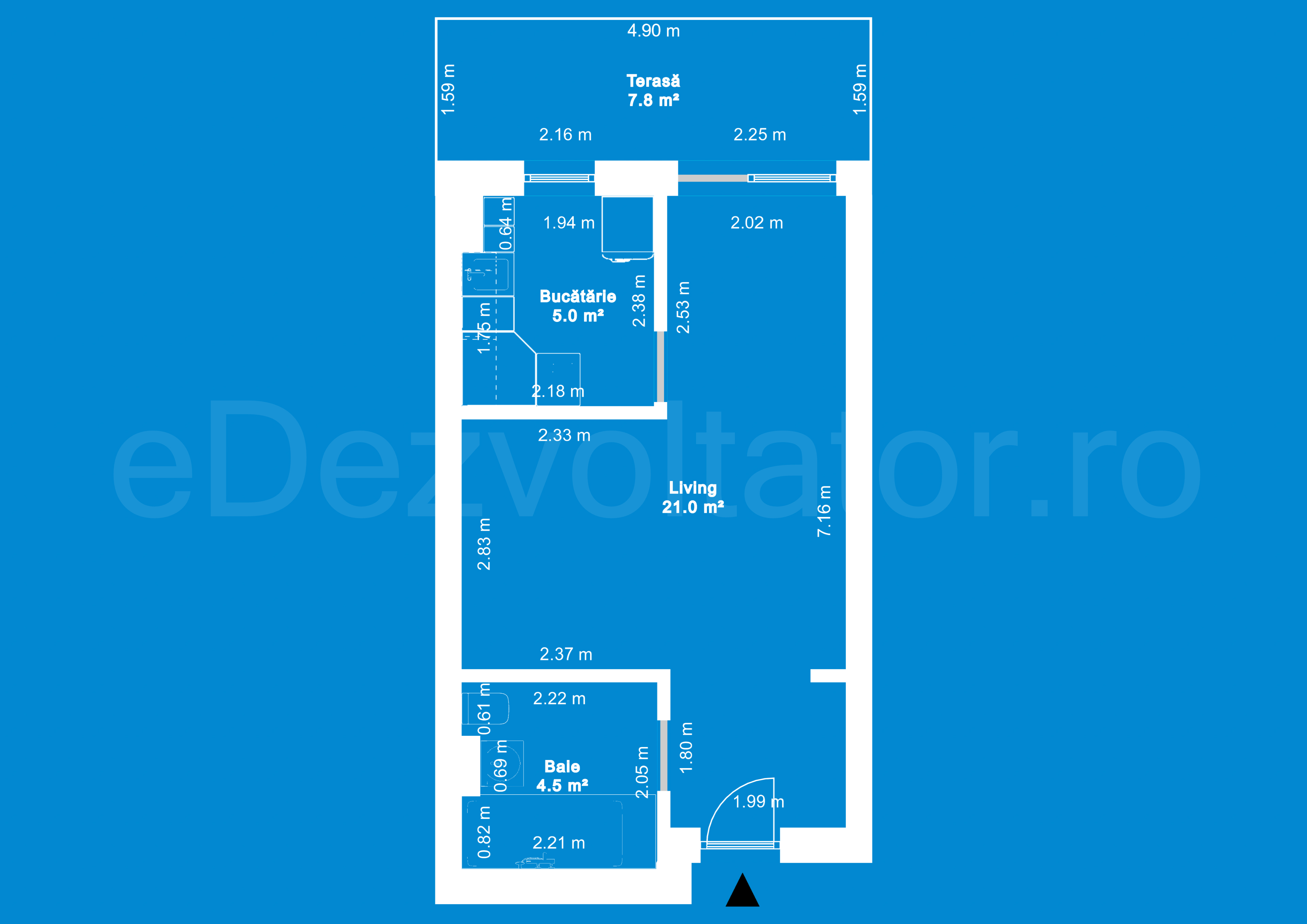 Desen Tehnic Garsonieră 39mp HILS Pallady Apartments