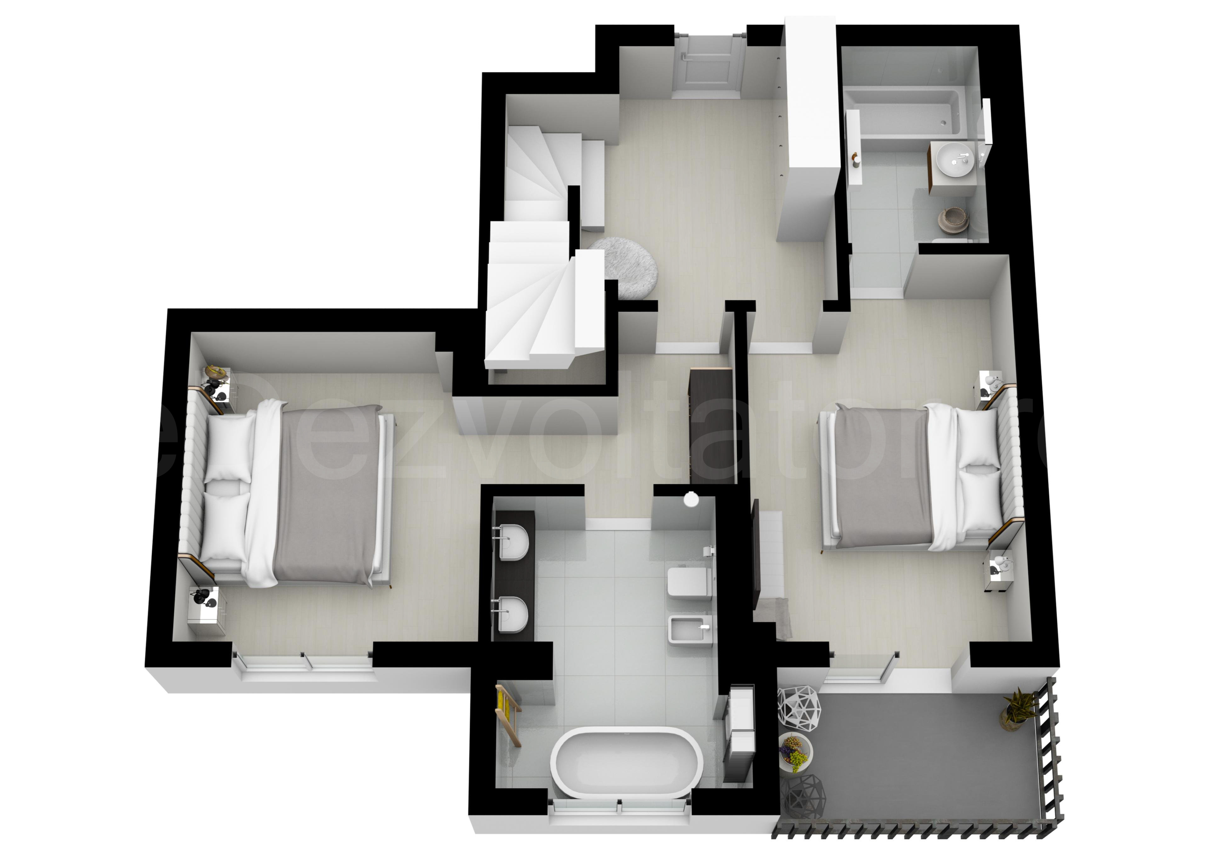 Proiecție 3D Apartament 4 Camere 226mp HILS Pallady Apartments