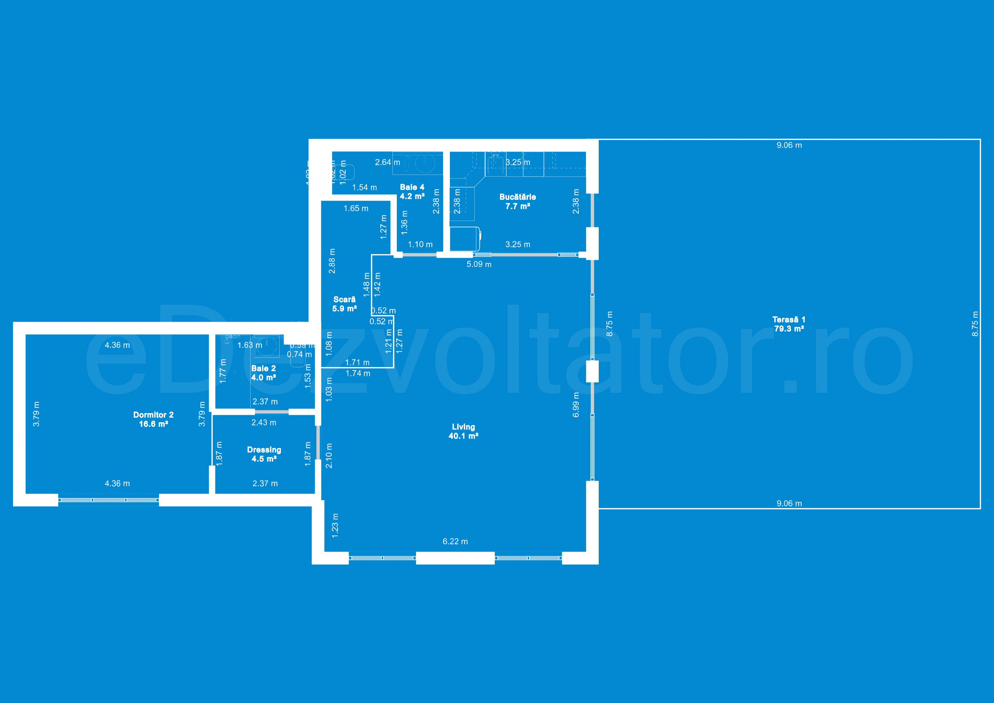 Desen tehnic etaj Apartament 4 Camere 226mp HILS Pallady Apartments