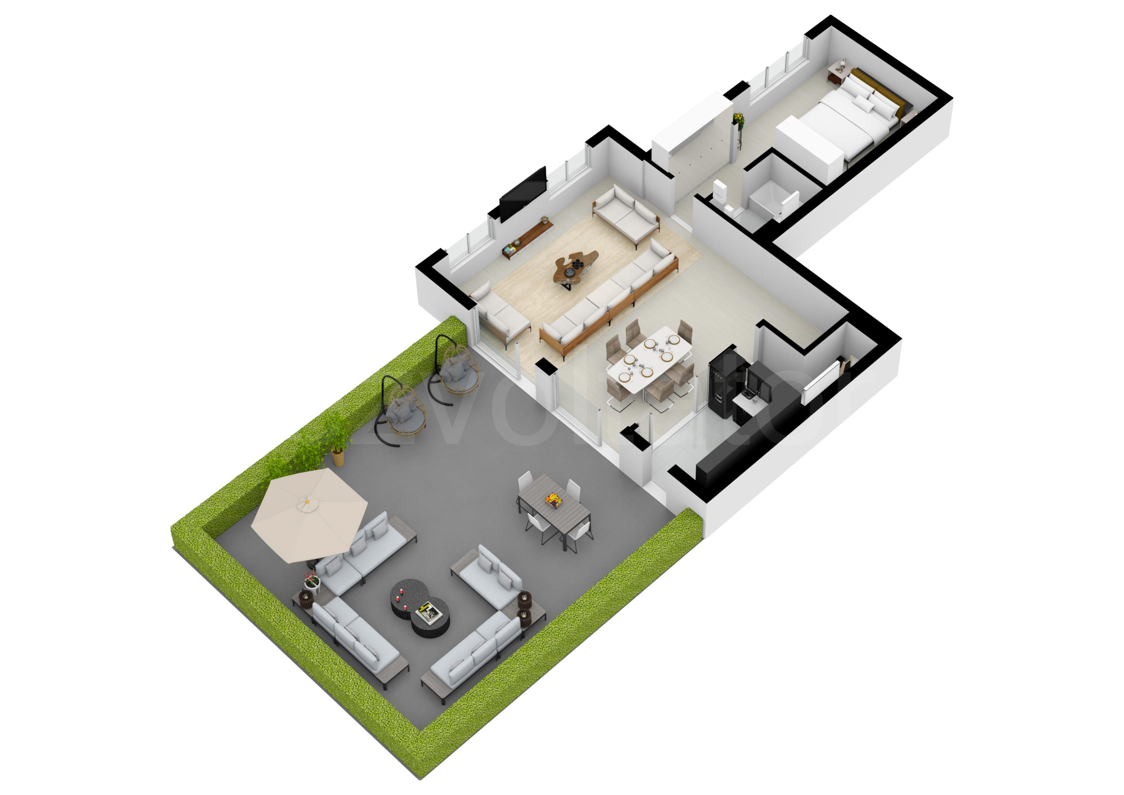 Apartament 4 Camere 226mp HILS Pallady Apartments Proiecție 3D Nivel 2