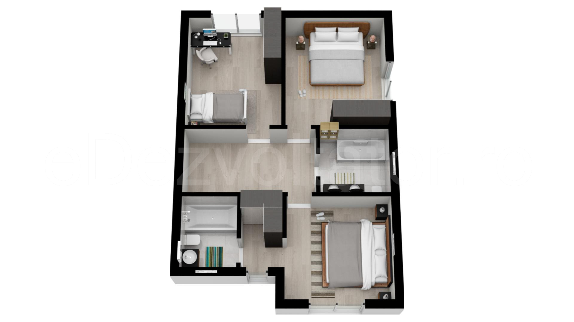 Compartimentare Nivel 2 Vila duplex cu un etaj 142 mp Feel Home Residence