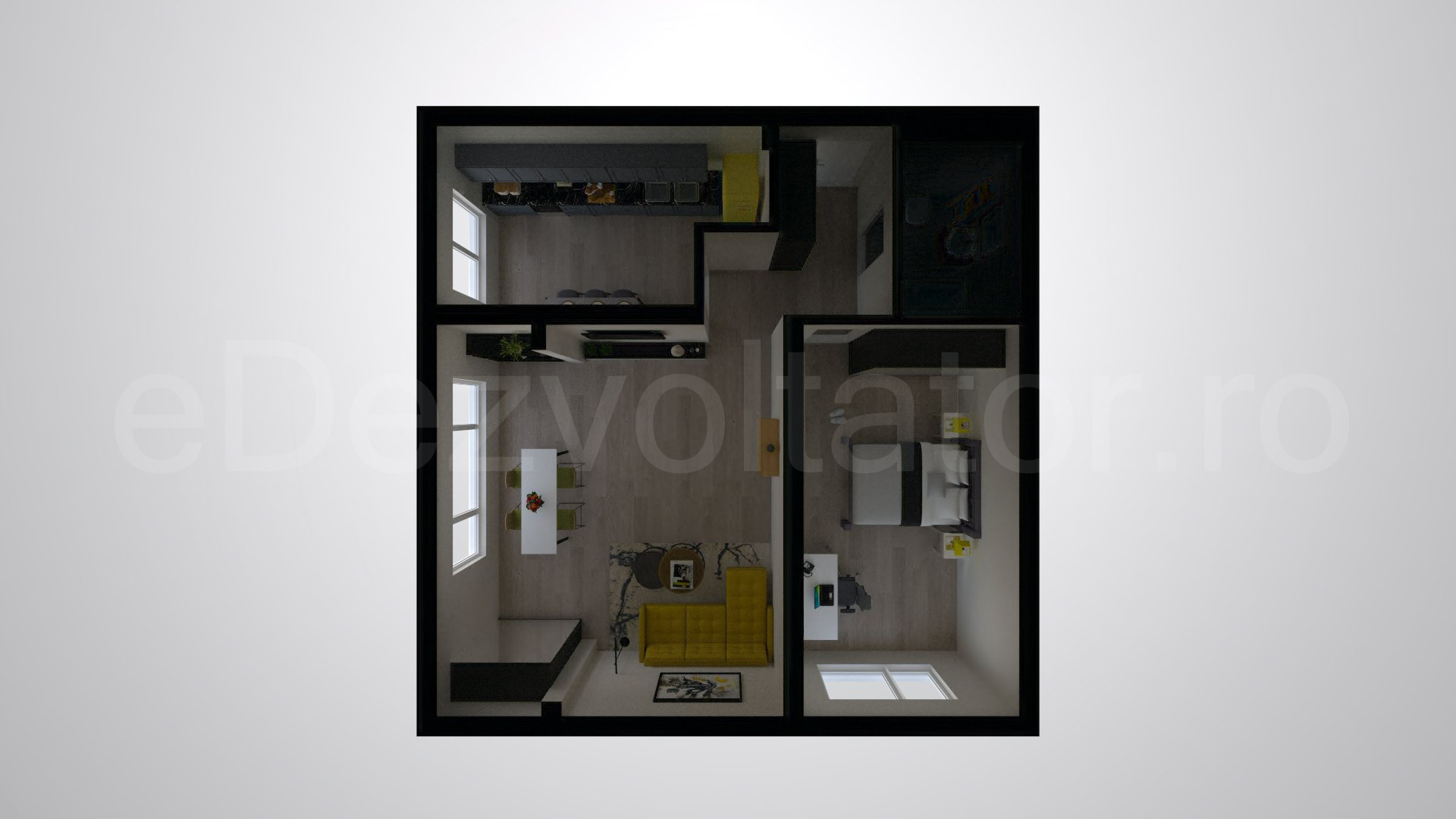 Simulare iluminat natural  Apartament 2 Camere 69mp Ivory Residence