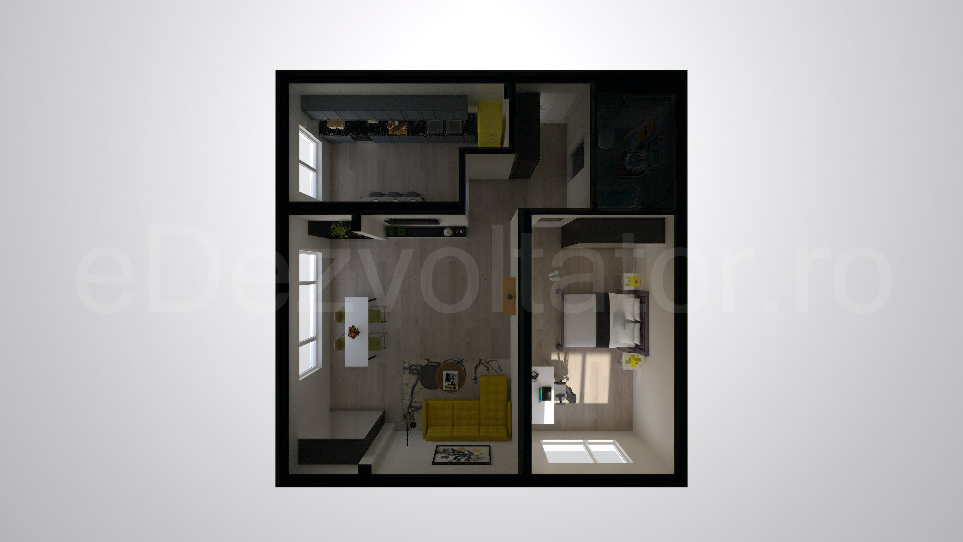 Simulare iluminat natural  Apartament 2 Camere 69mp Ivory Residence