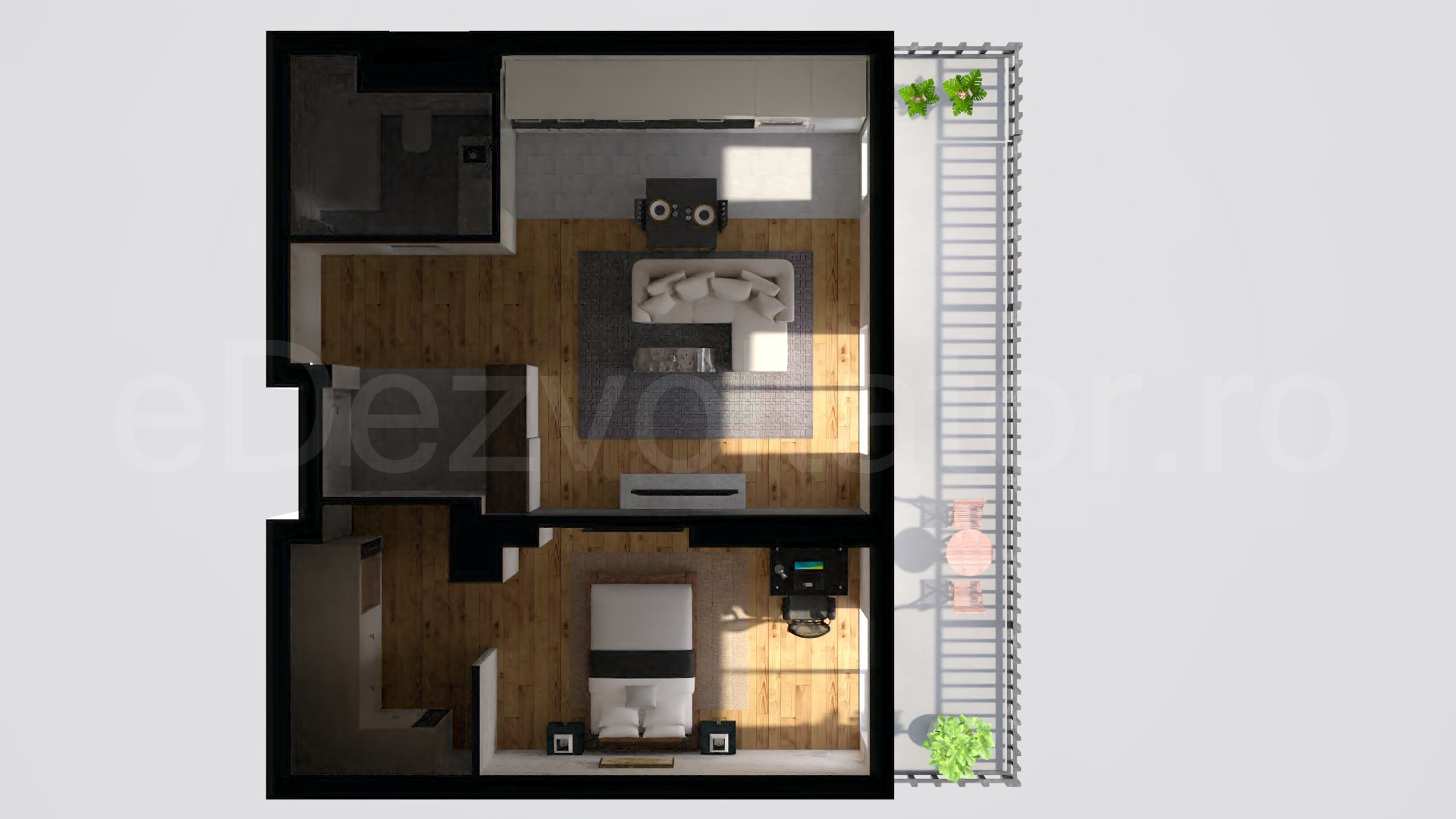 Simulare iluminat natural  Apartament 2 Camere 71mp Avrig Park Residence