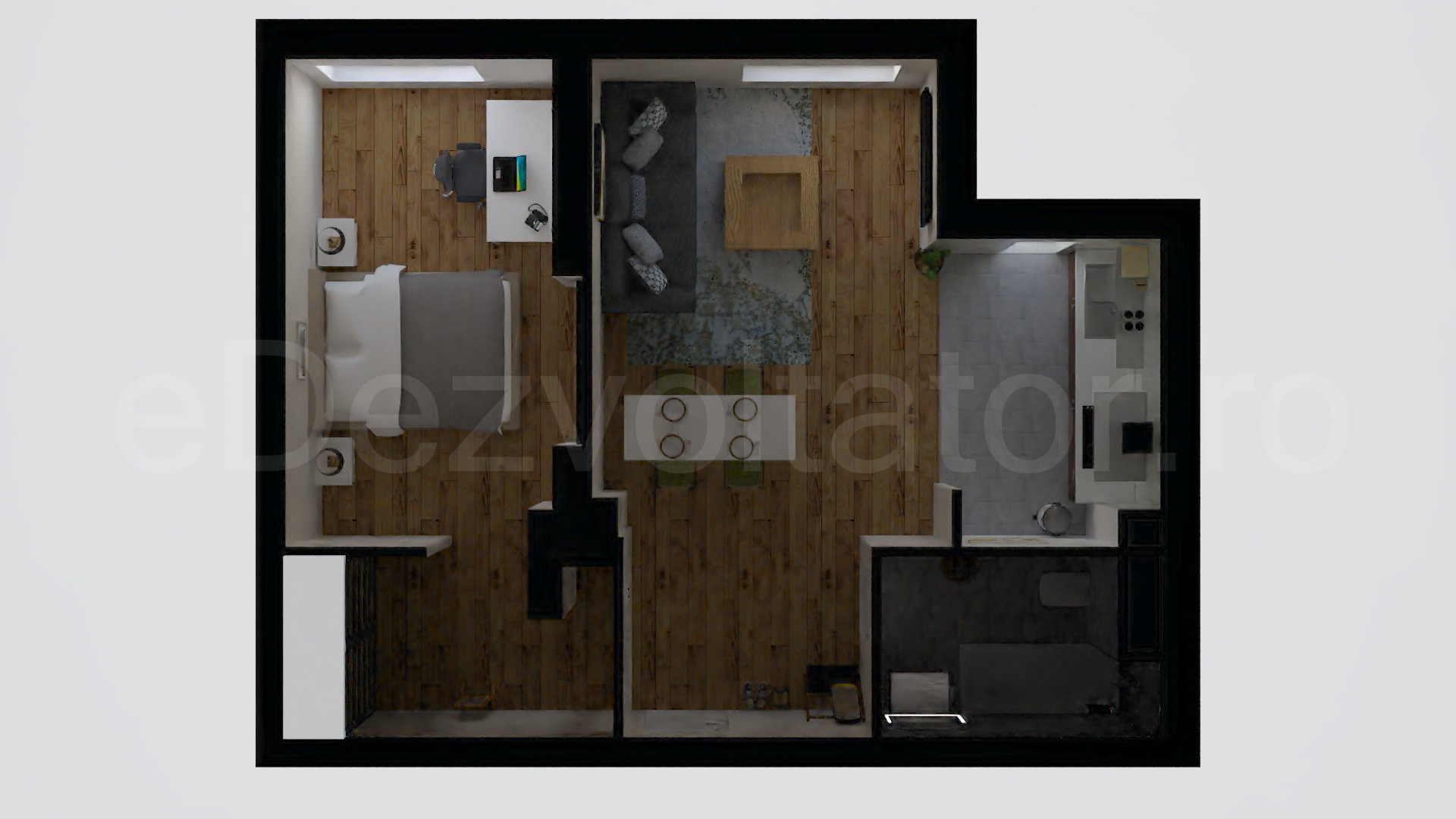 Simulare iluminat natural  Apartament 2 Camere 52mp Avrig Park Residence