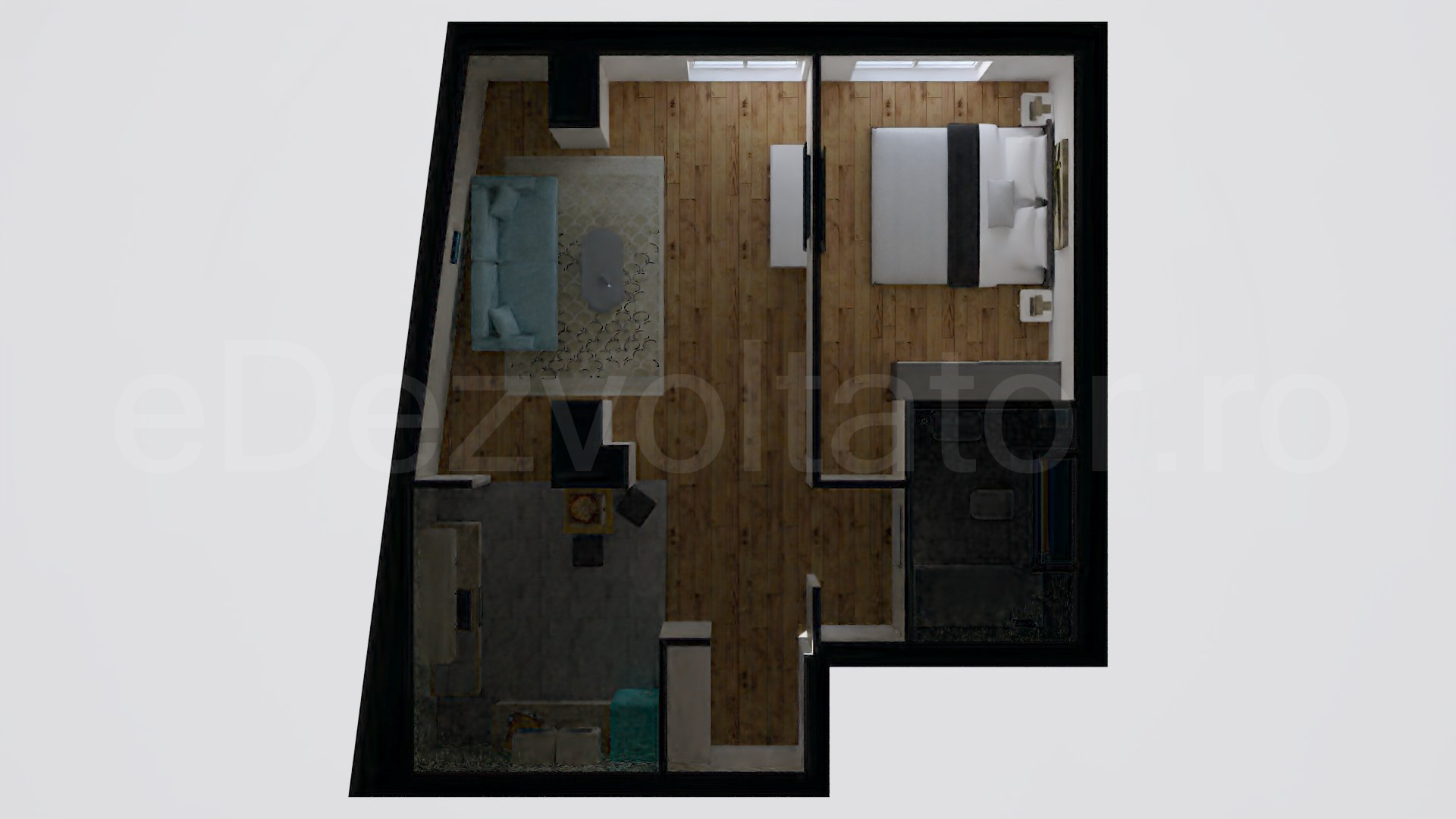 Simulare iluminat natural  Apartament 2 Camere 55mp Avrig Park Residence