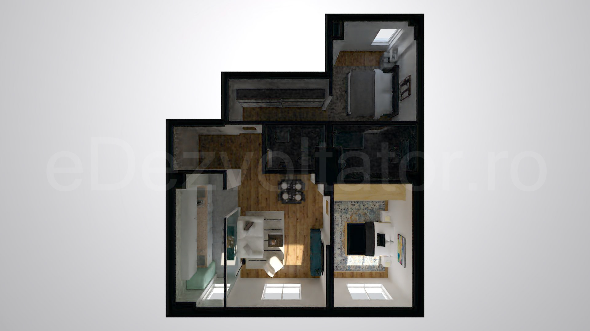 Simulare iluminat natural  Apartament 3 Camere 74mp Avrig Park Residence