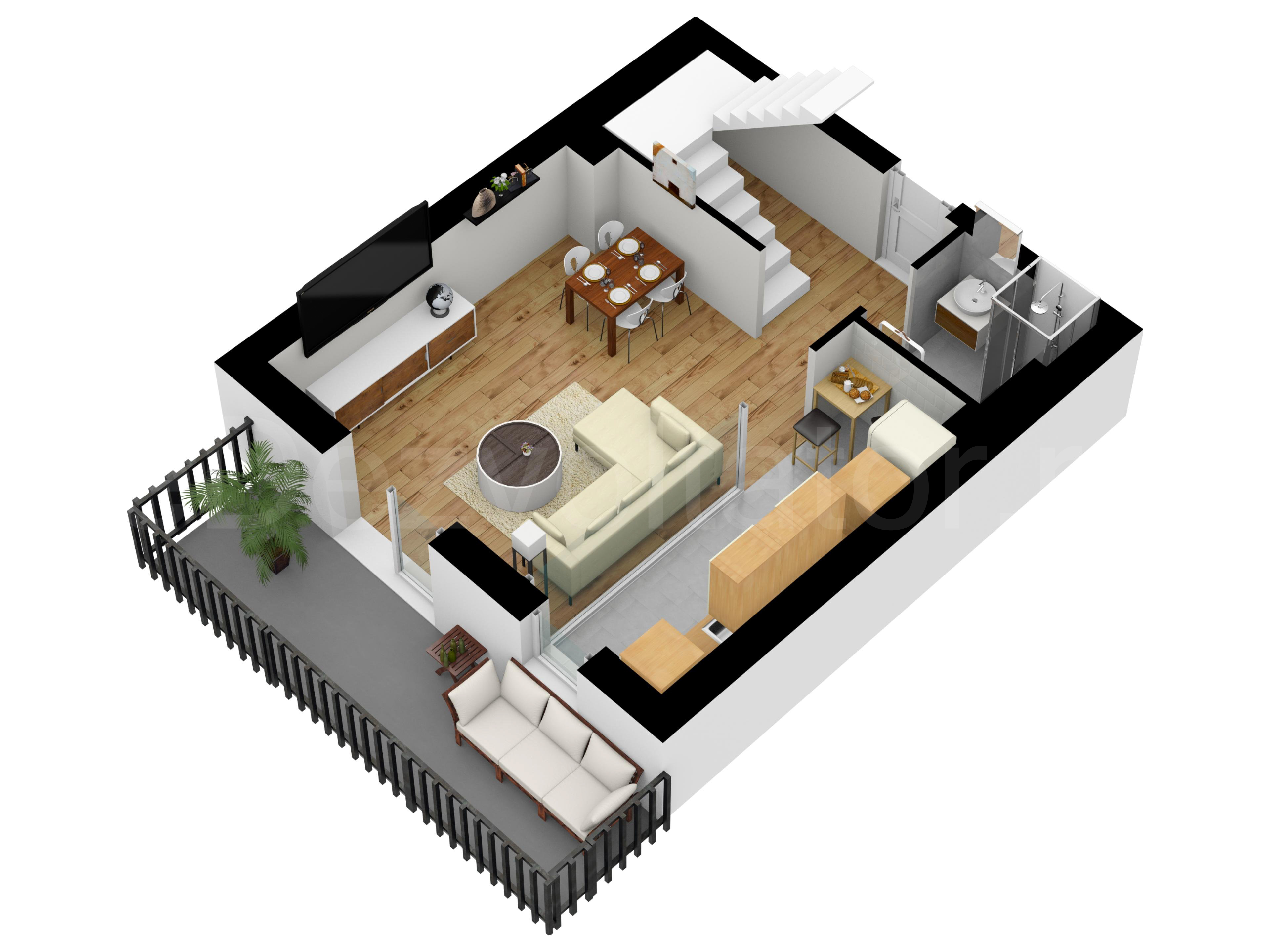 Apartament 3 Camere 94mp Avrig Park Residence Proiecție 3D 