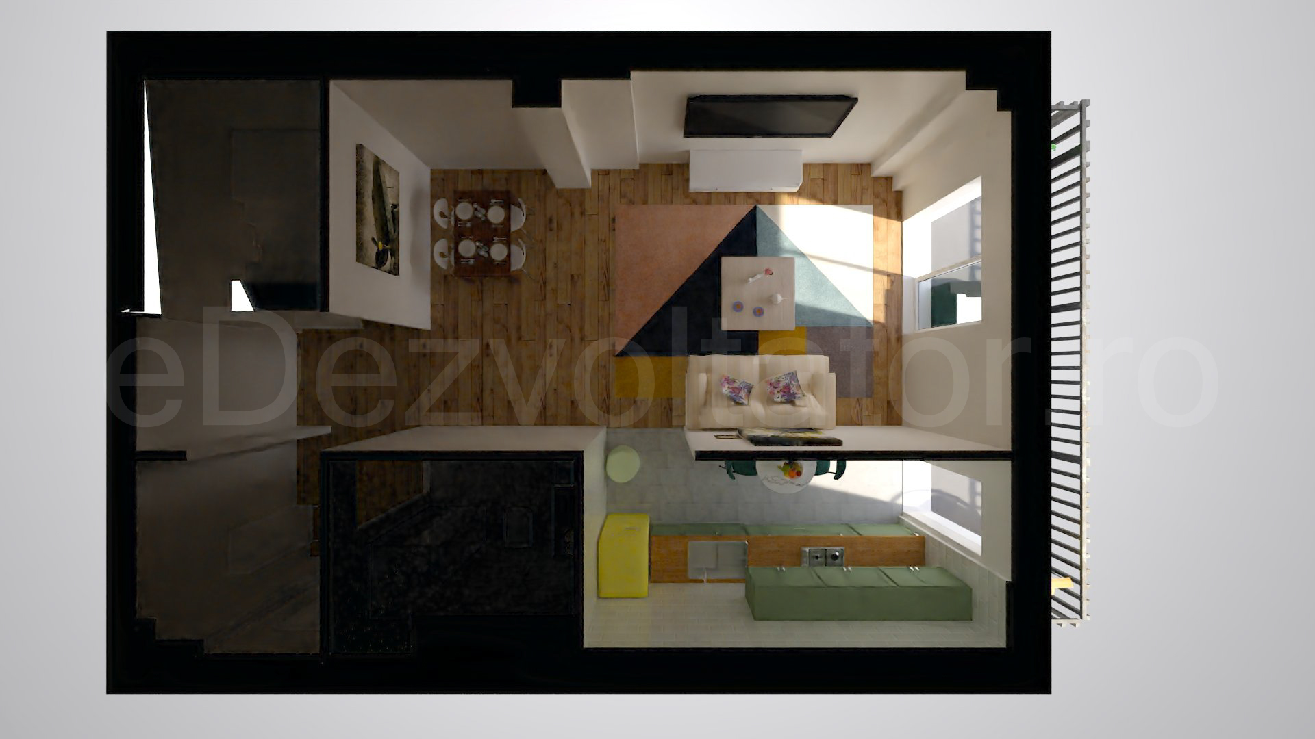 Simulare iluminat natural  Apartament 3 Camere 111mp Avrig Park Residence