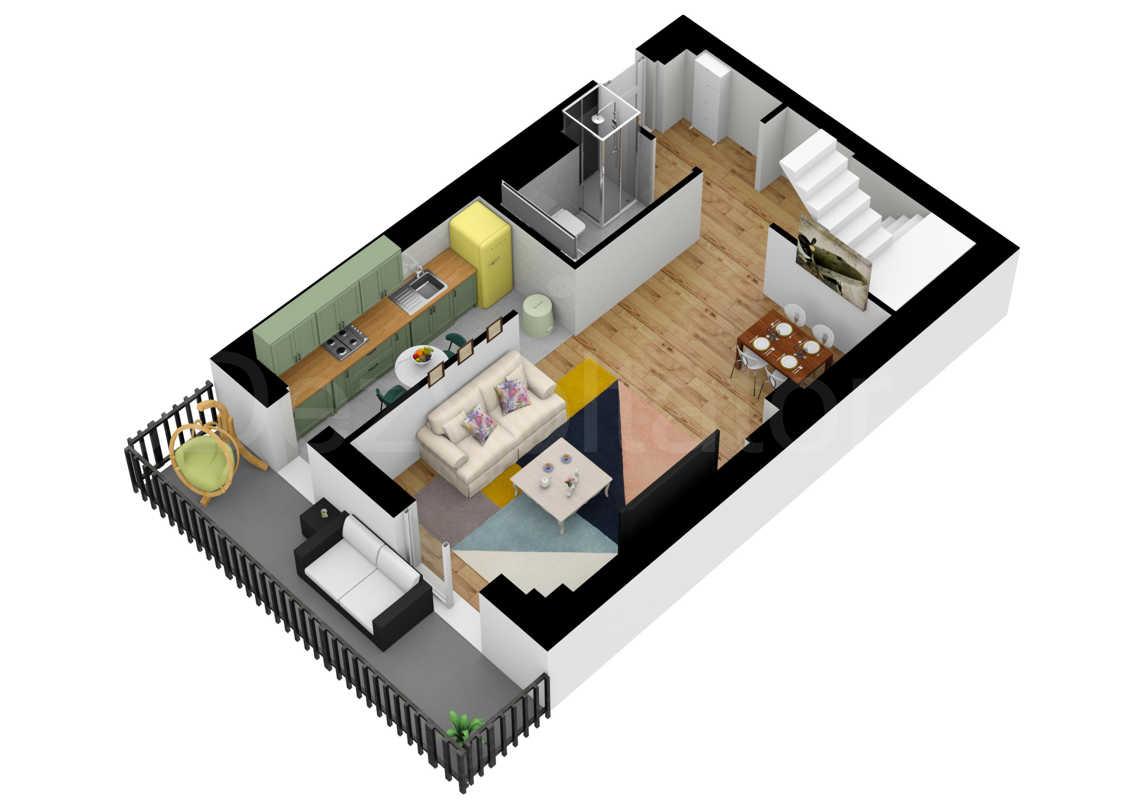 Apartament 3 Camere 111mp Avrig Park Residence Proiecție 3D 