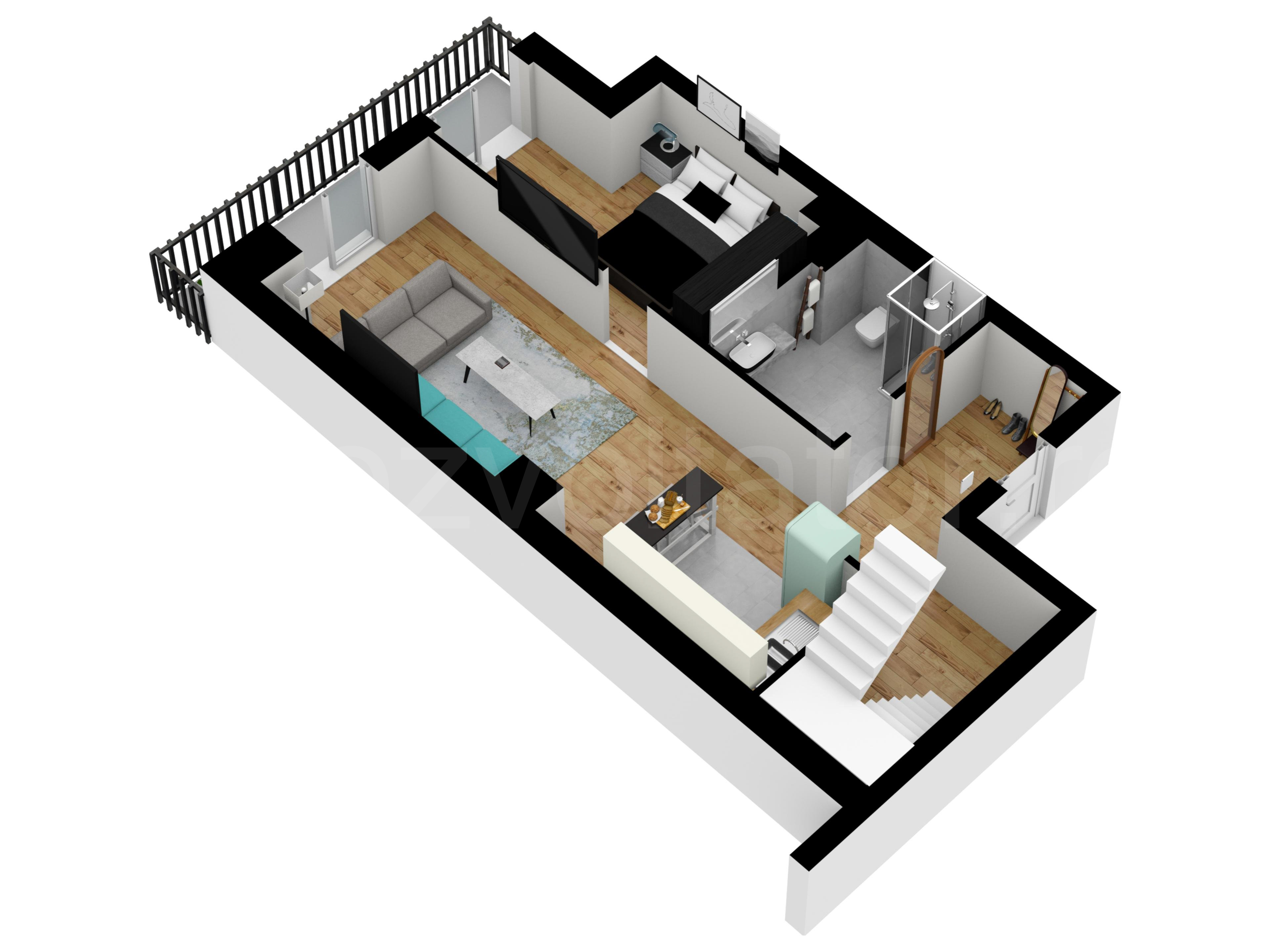 Proiecție 3D Apartament 4 Camere 130mp Avrig Park Residence