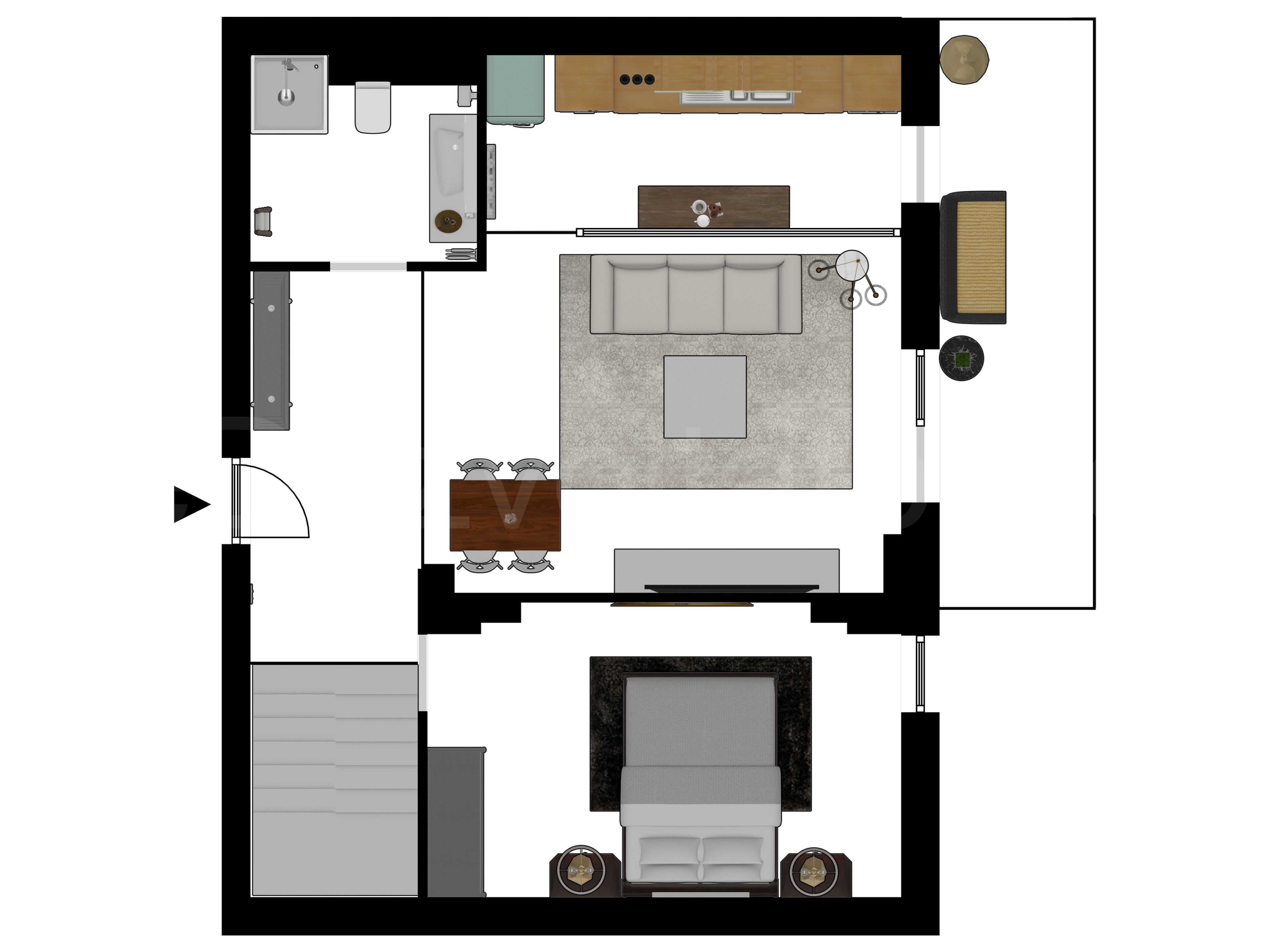 Proiecție 2D Apartament 4 Camere 147mp Avrig Park Residence 