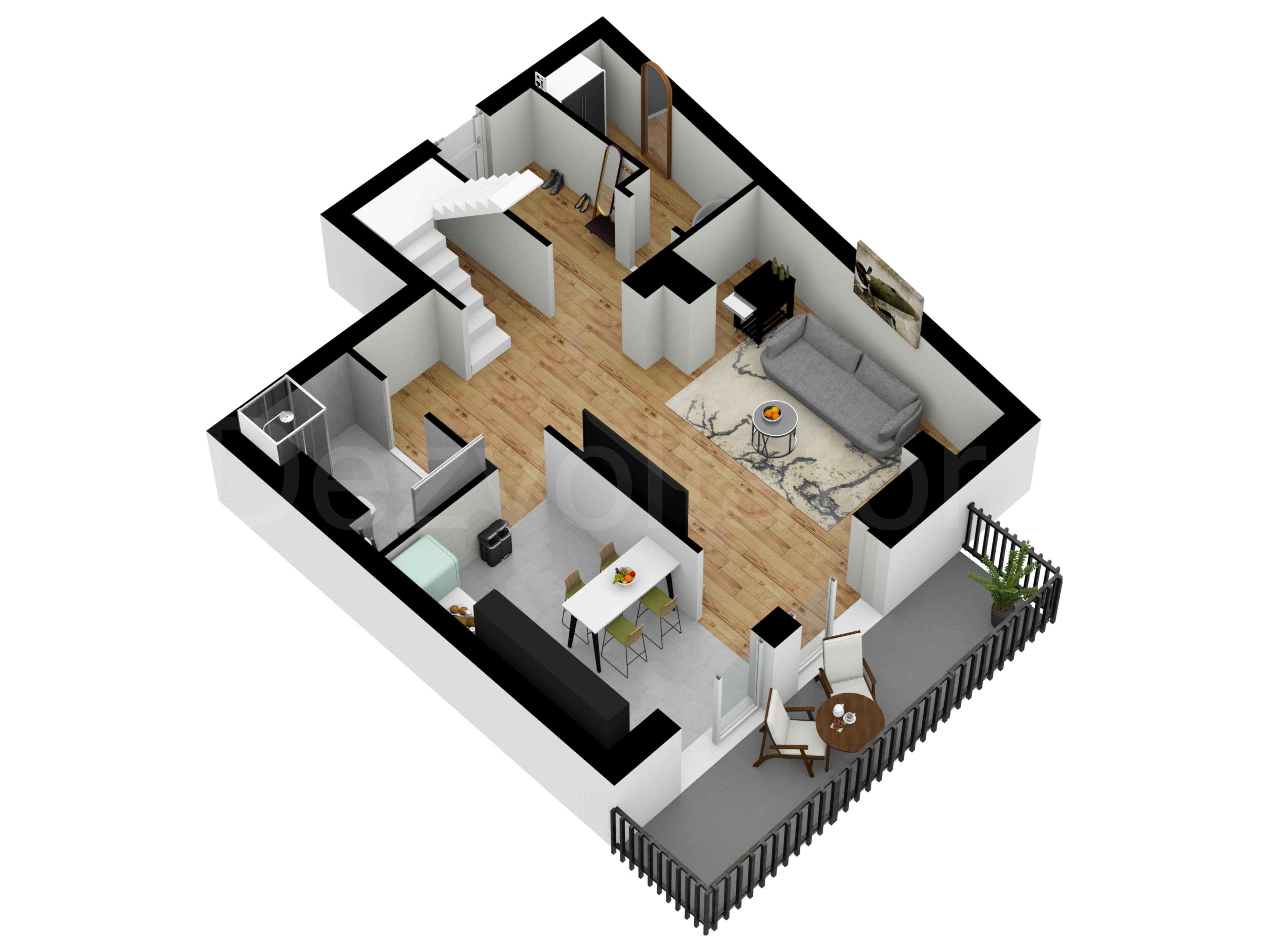 Apartament 4 Camere 147mp Avrig Park Residence Proiecție 3D 