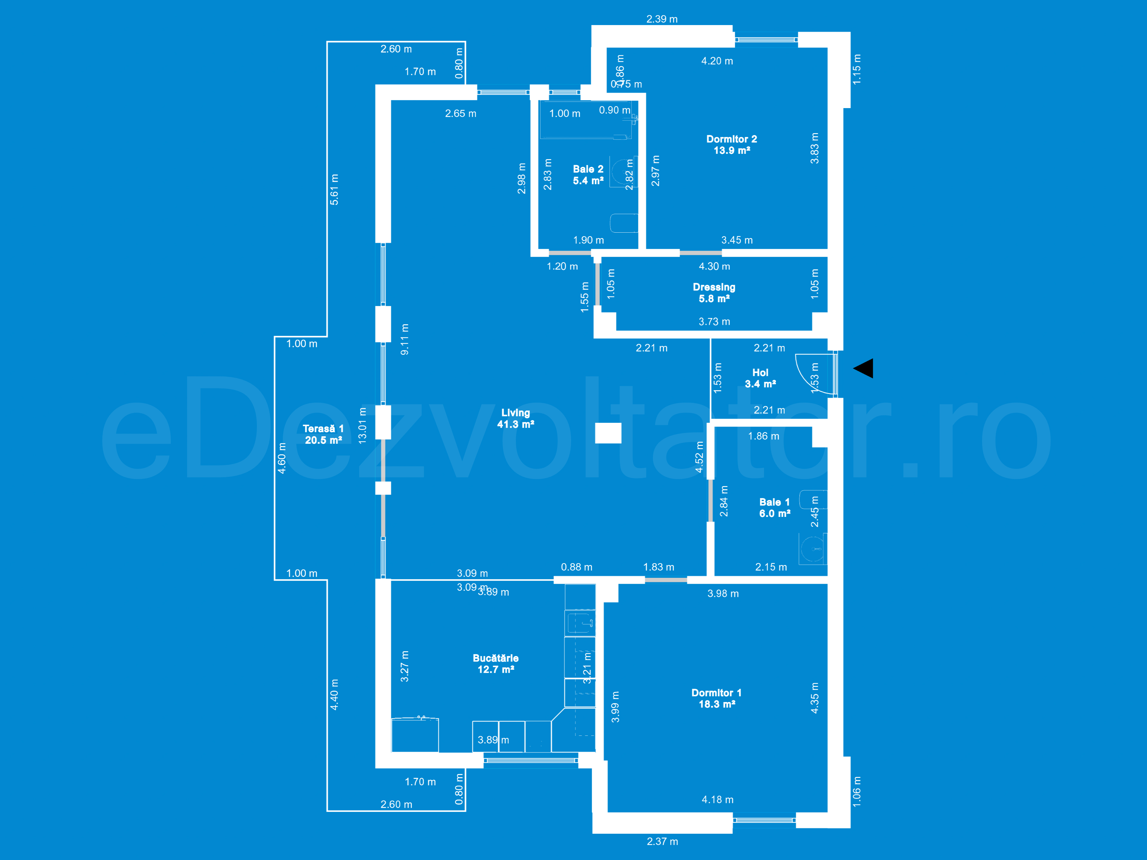 Desen Tehnic Apartament 3 camere 128 mp Oituz 71