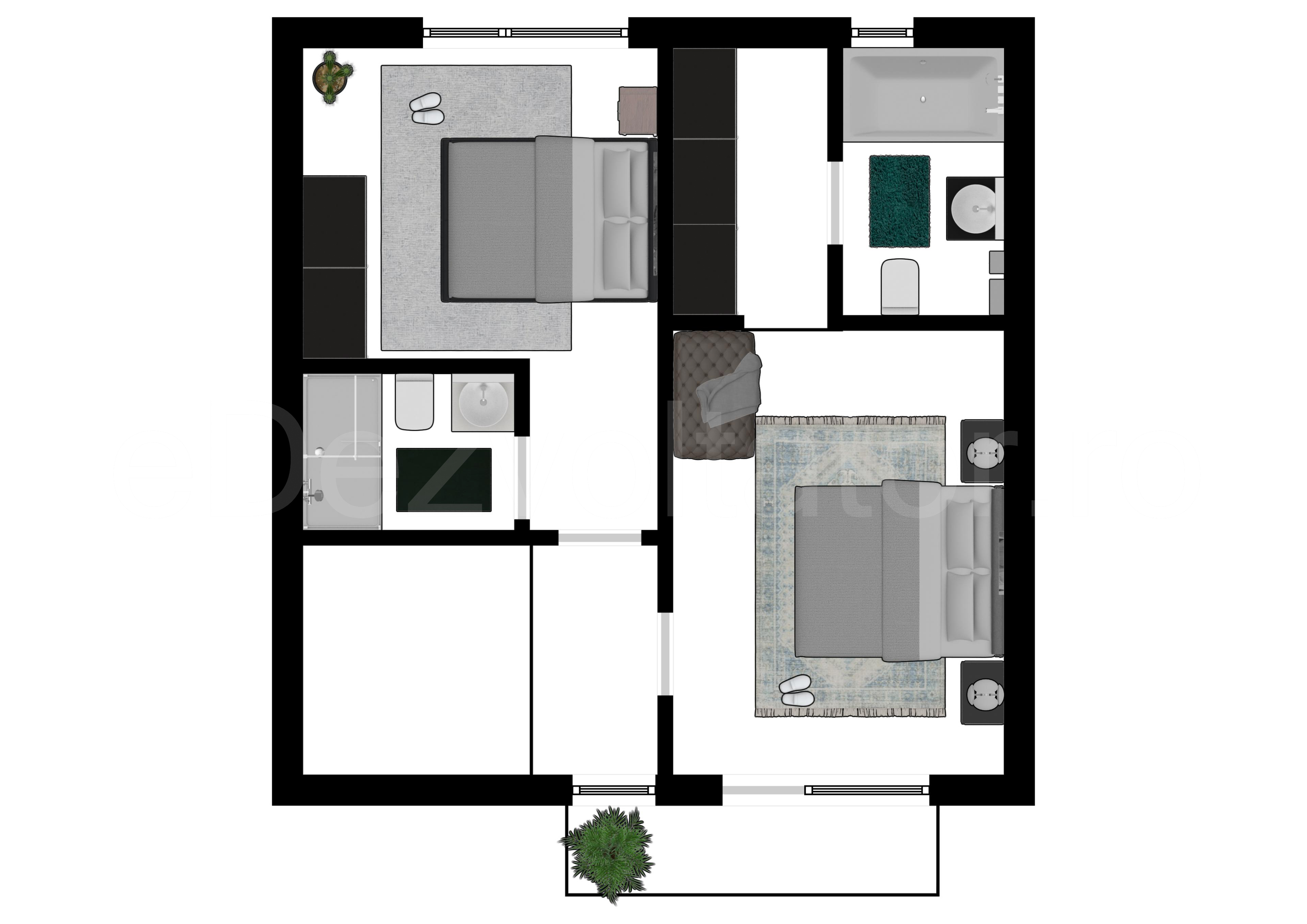 Proiecție 2D etaj  Casă individuală cu un etaj 96 mp Amber Forest