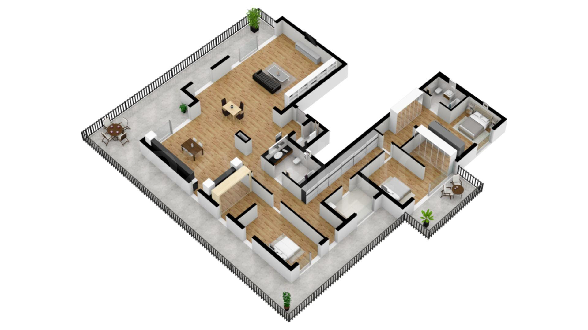 Apartament 4 Camere 339mp City Point Faza 2 Proiecție 3D 