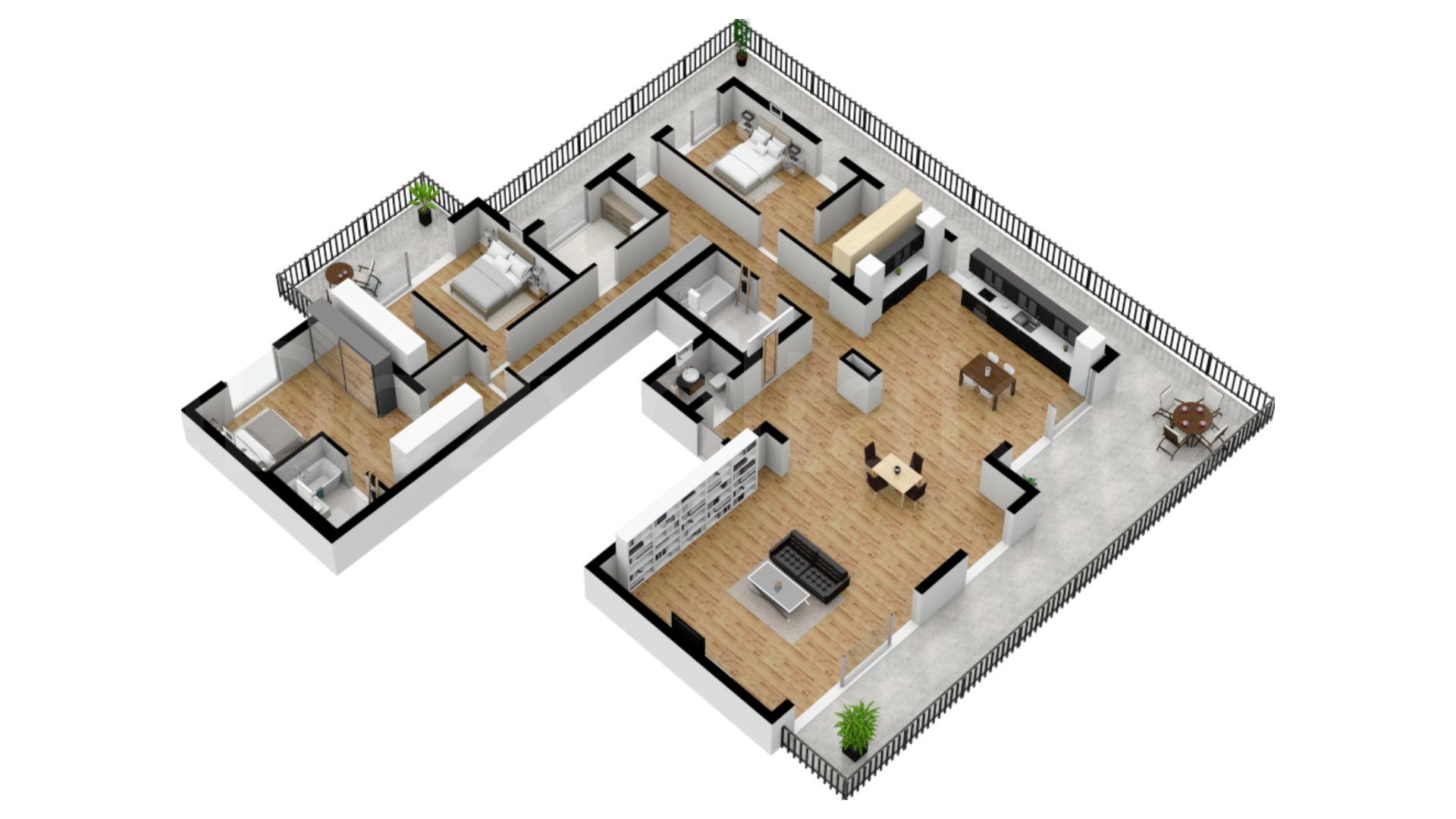 Apartament 4 Camere 339mp City Point Faza 2 Proiecție 3D 