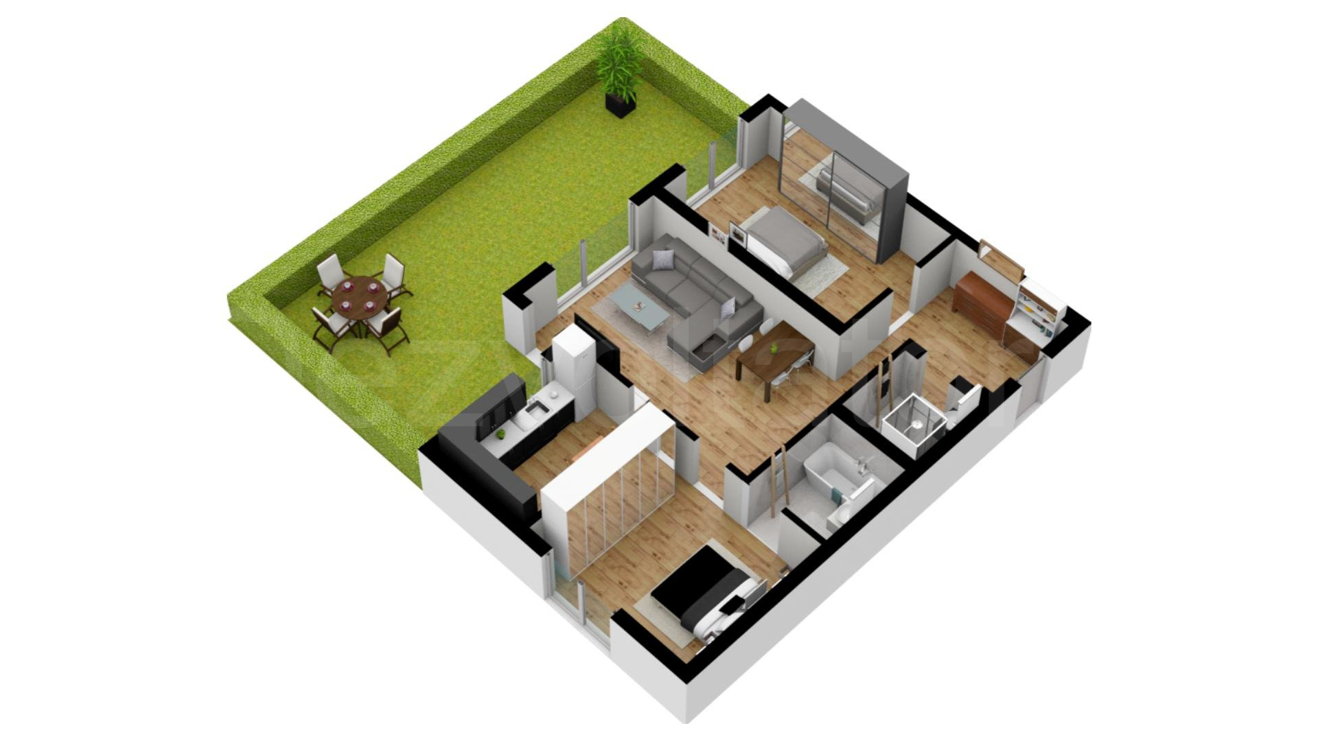 Apartament 3 Camere 133mp City Point Faza 2 Proiecție 3D 
