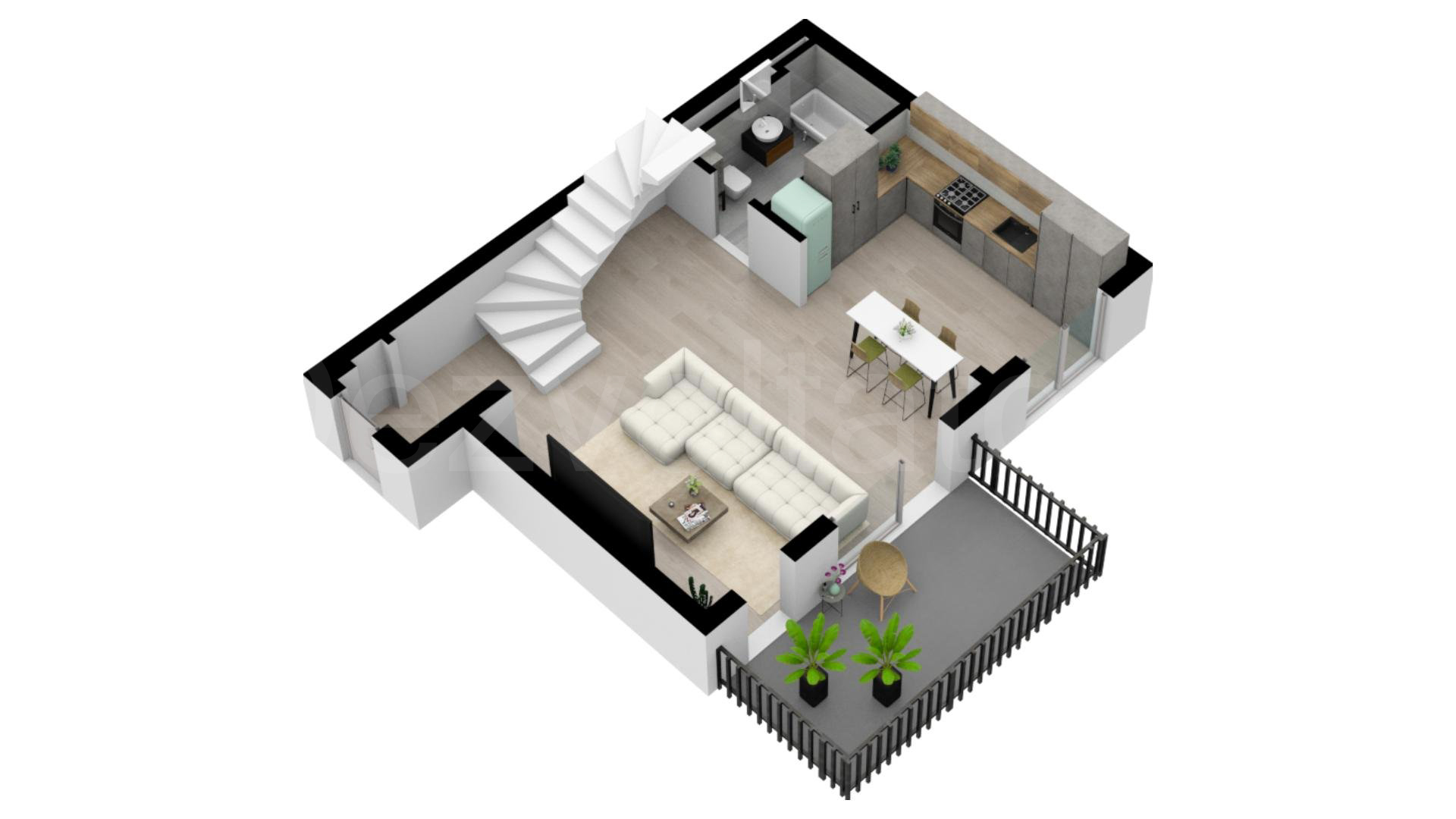 Apartament 3 Camere 167mp City Point Faza 2 Proiecție 3D Nivel 1