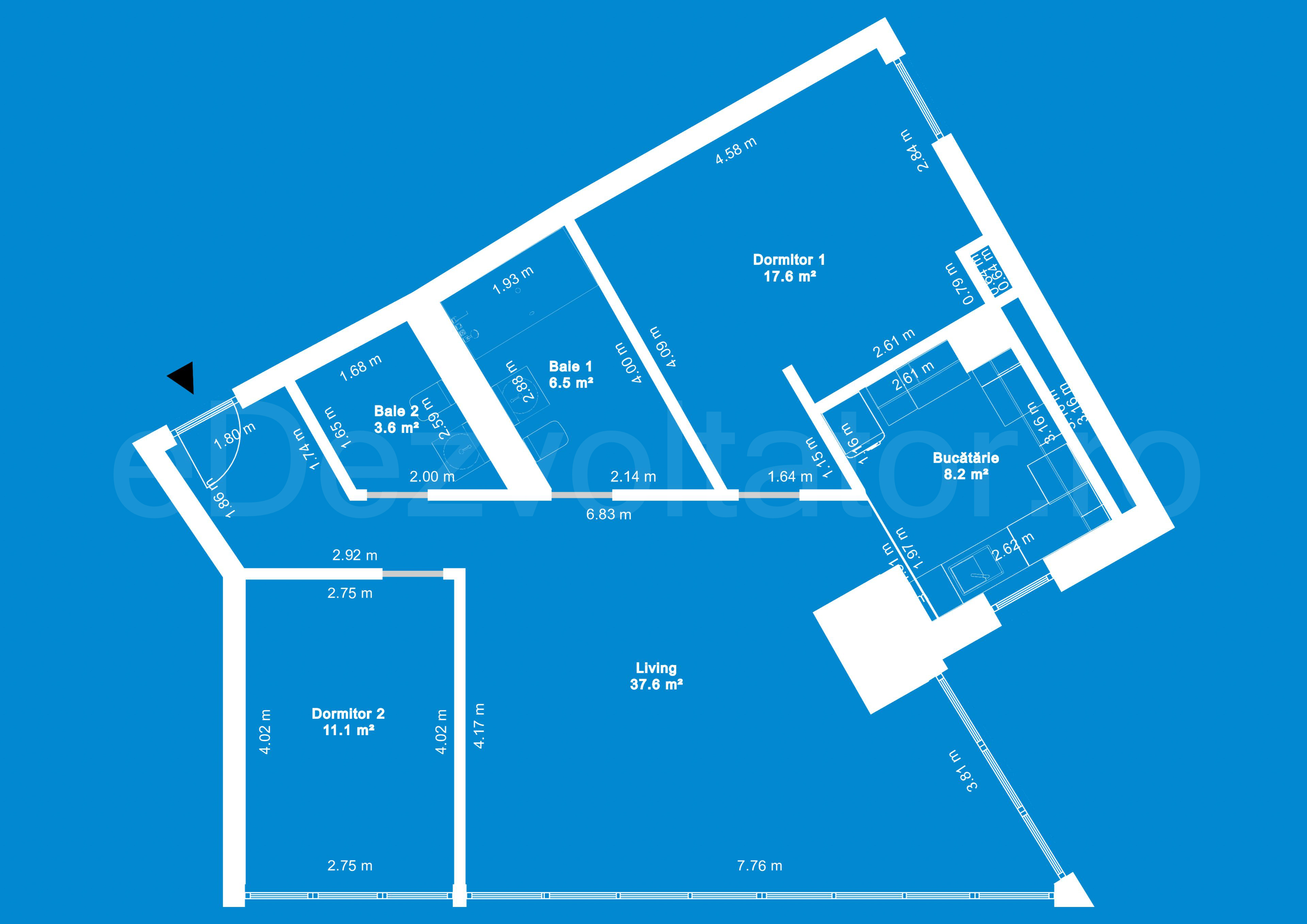 Desen Tehnic Apartament 3 Camere 85mp Eminescu 65 Residence