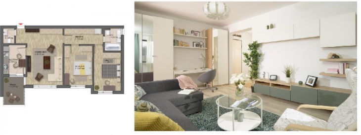 În ansamblul rezidențial poți alege între apartamente mobilate, mobilate parțial sau nemobilate. În plus, dacă vrei poți beneficia de un consultant de design interior pentru mobilarea noului tău cămin.
